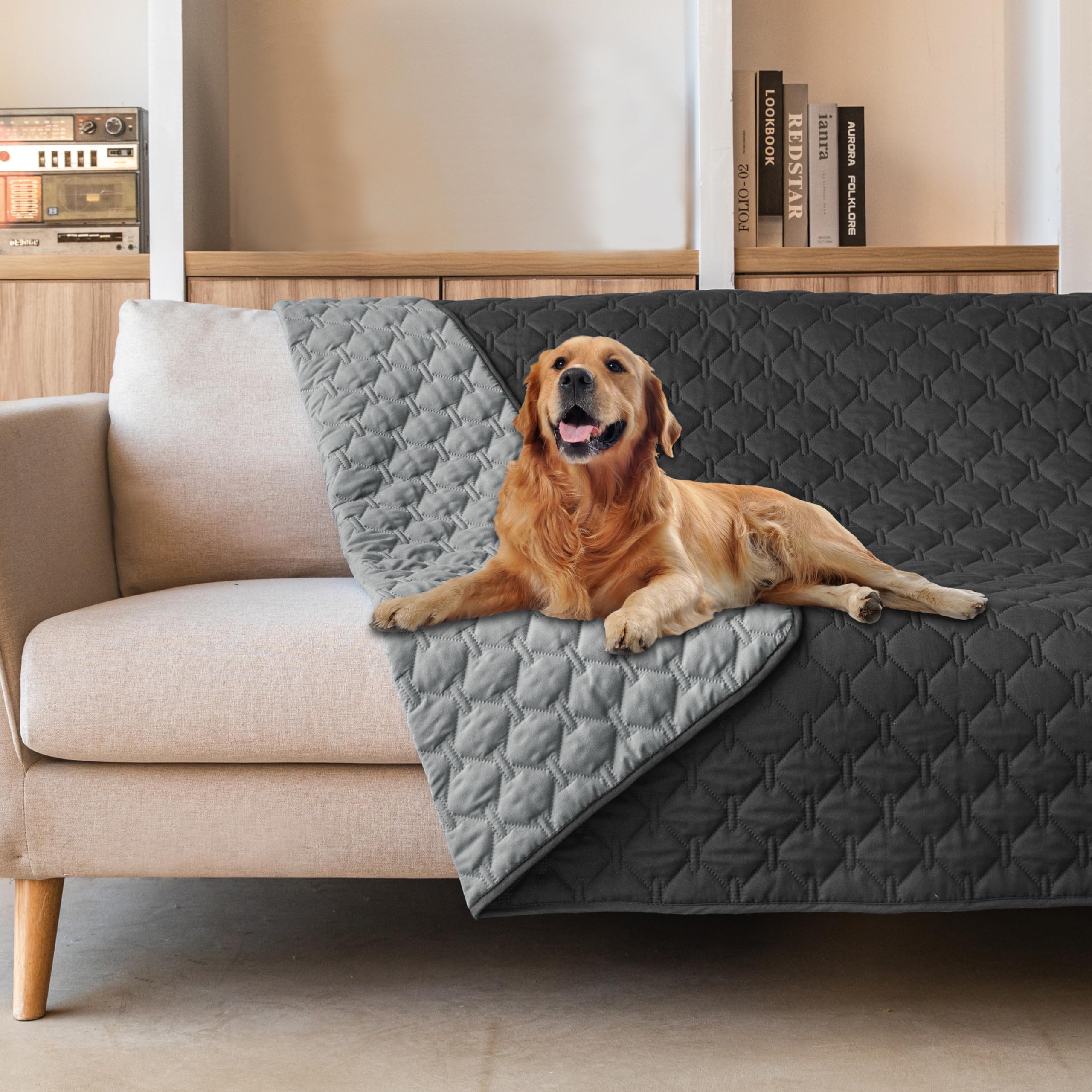 Gogobunny 100% Double Sided Waterproof Dog Blanket Soft Pet Bed Cover Reversible Protect Furniture Couch Sofa Car For Puppy Larg
