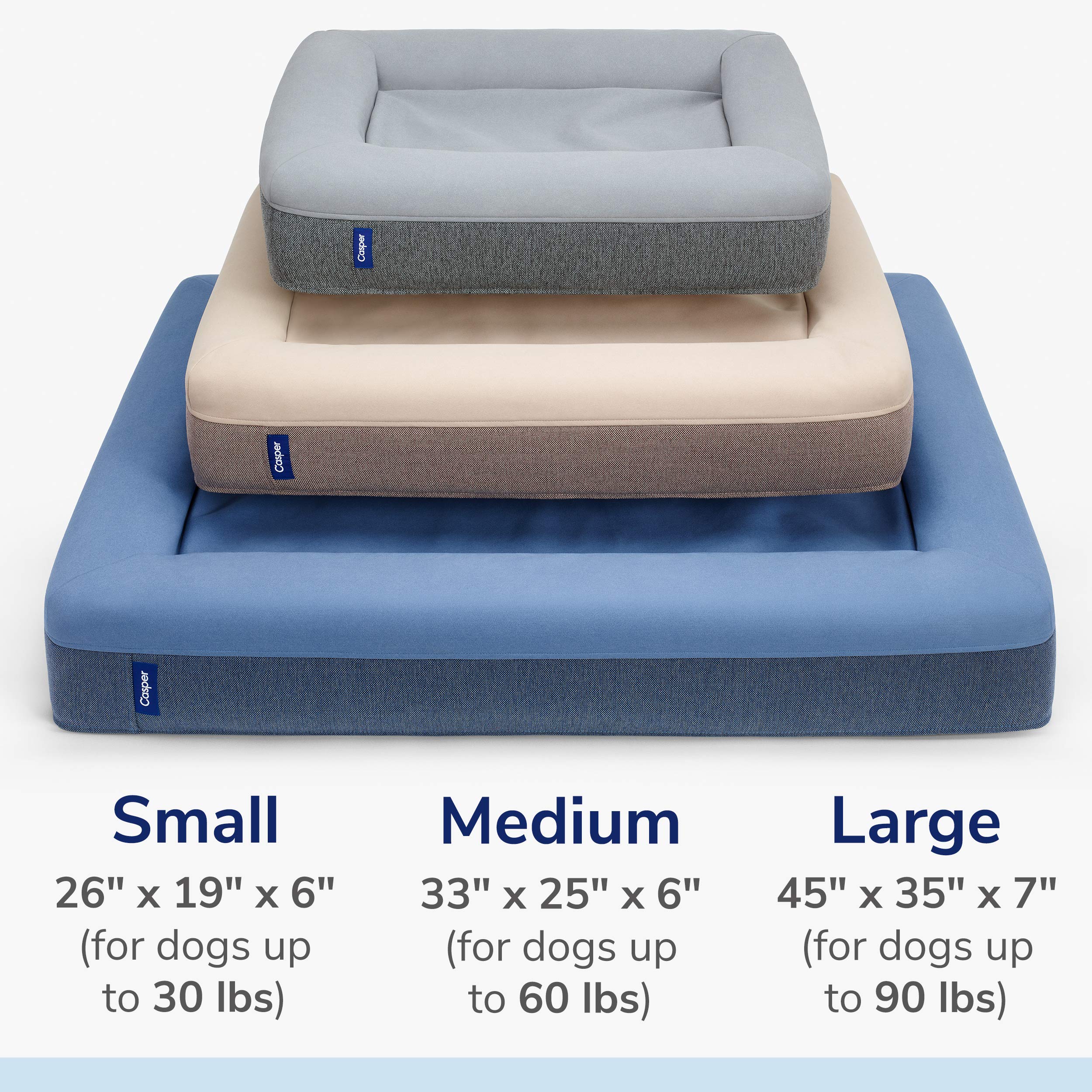 Casper Dog Bed, Plush Memory Foam, Small, Sand