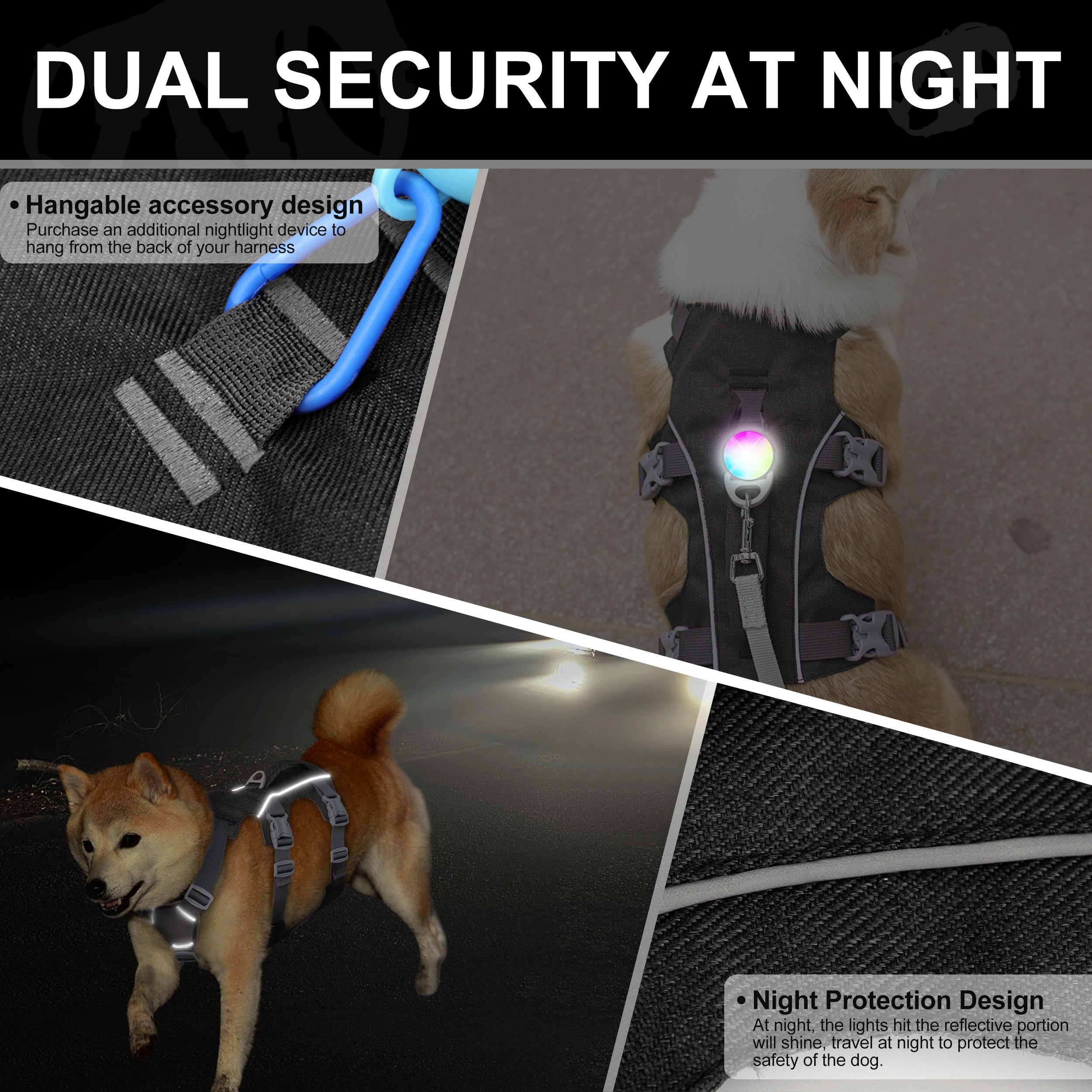 Akailea Small Dog Harness Escape Proof Dog Harness With Handle - Reflective Dog Vest, Breathable Soft Full Body Puppy Harness Fo