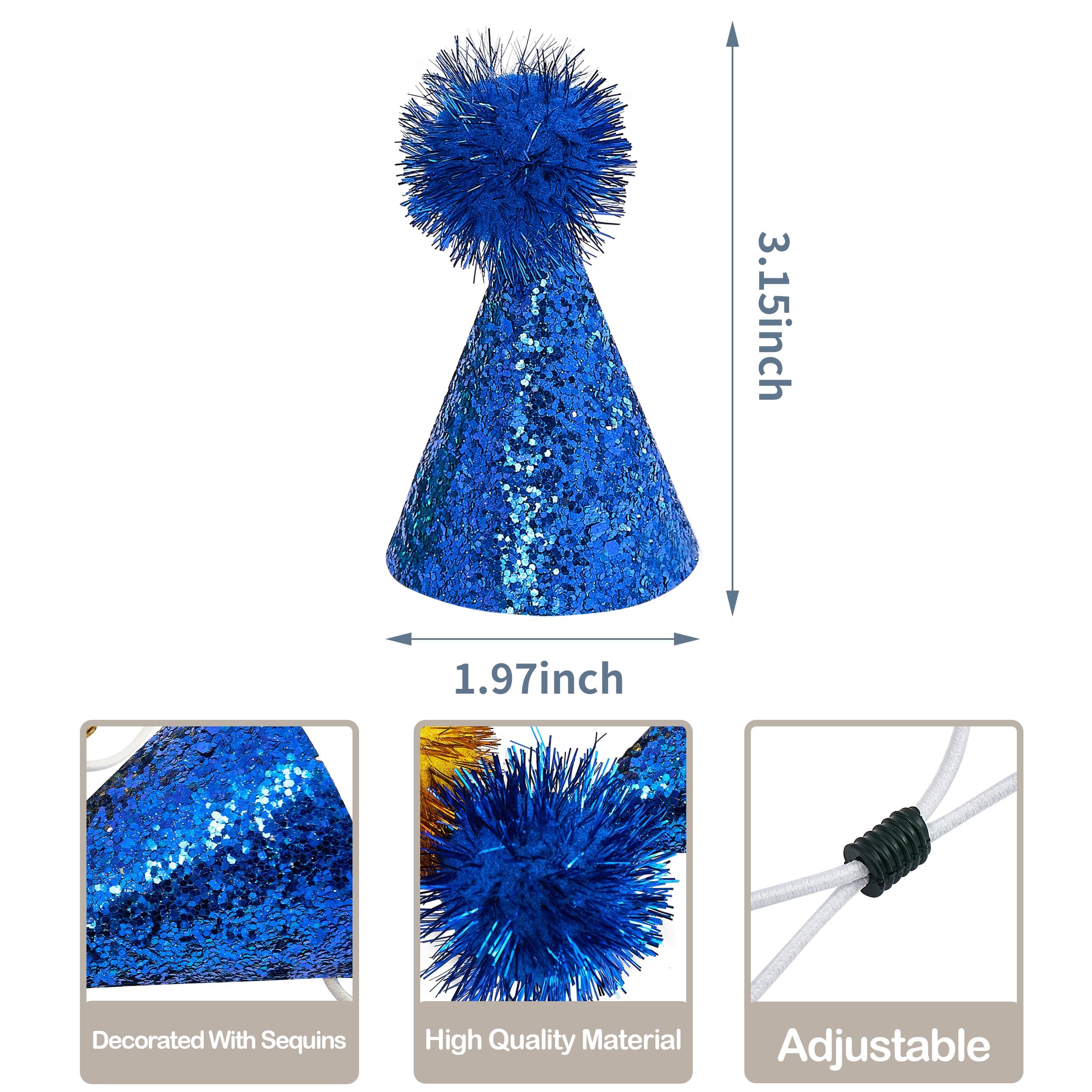 Pet Show 10Pcs Mini Small Dog Hats Cat Birthday Party Hat Rabbit Hats For Holiday Wedding Puppies Kittens Costume Accessories