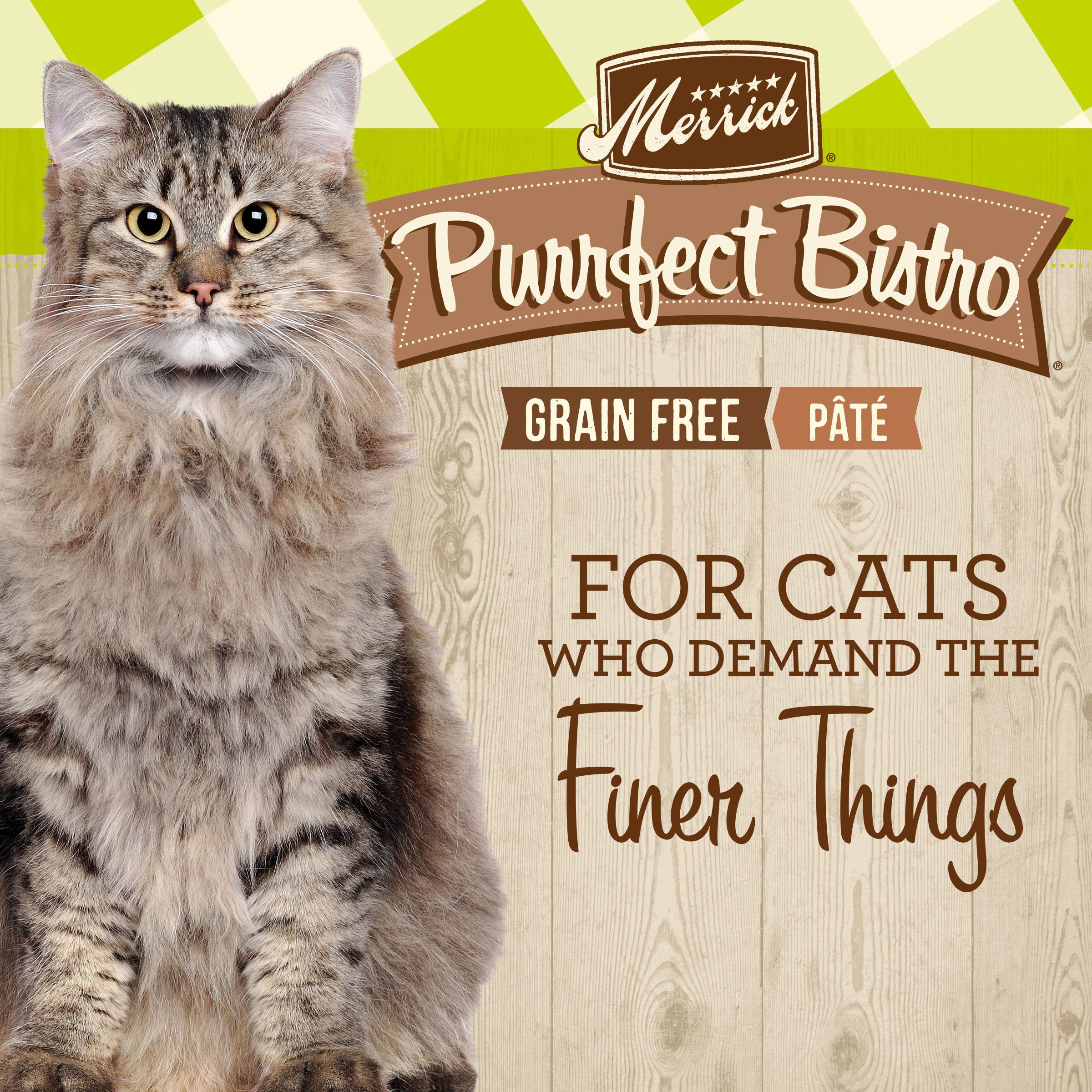 Merrick Purrfect Bistro Grain Free Soft Canned Cat Food, High Protein Turkey Recipe, 3 oz. Cans, Pack of 24