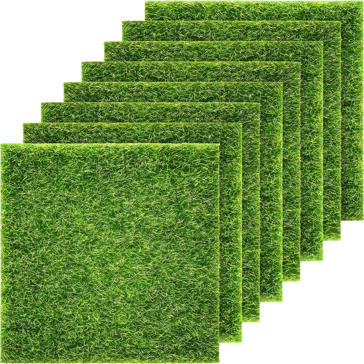 8 Packs Garden Craft Grass Fake Grass For Crafts 6 X 6 Inches Miniature Ornament Garden Dollhouse Diy Grass Fairy Artificial Gra