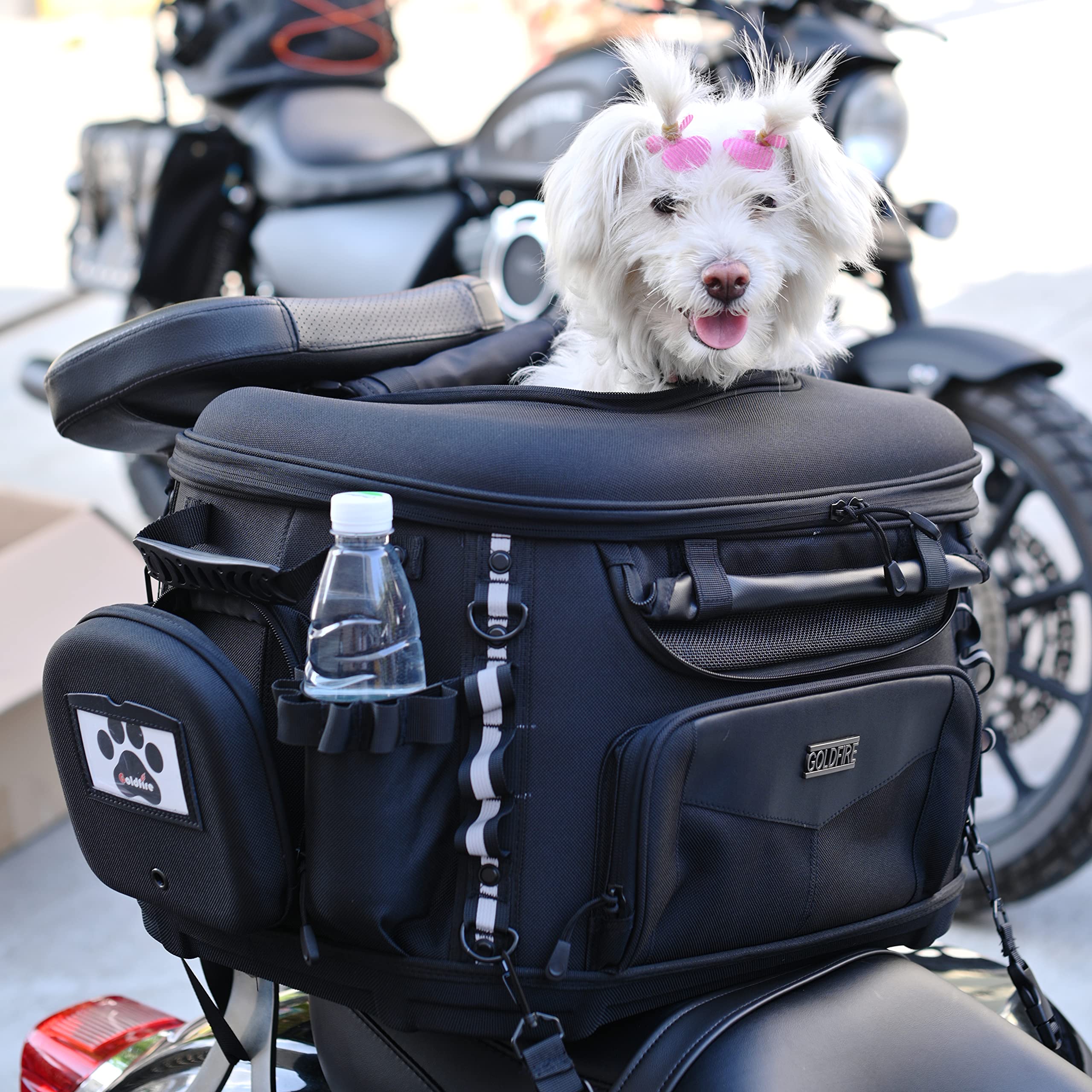 Sresk Motorcycle Dog Carrier For Harley Touring Trike Street Glide Road King Can Am Cvo, Portable Pet Carrier Cat Carrier Bag Tr