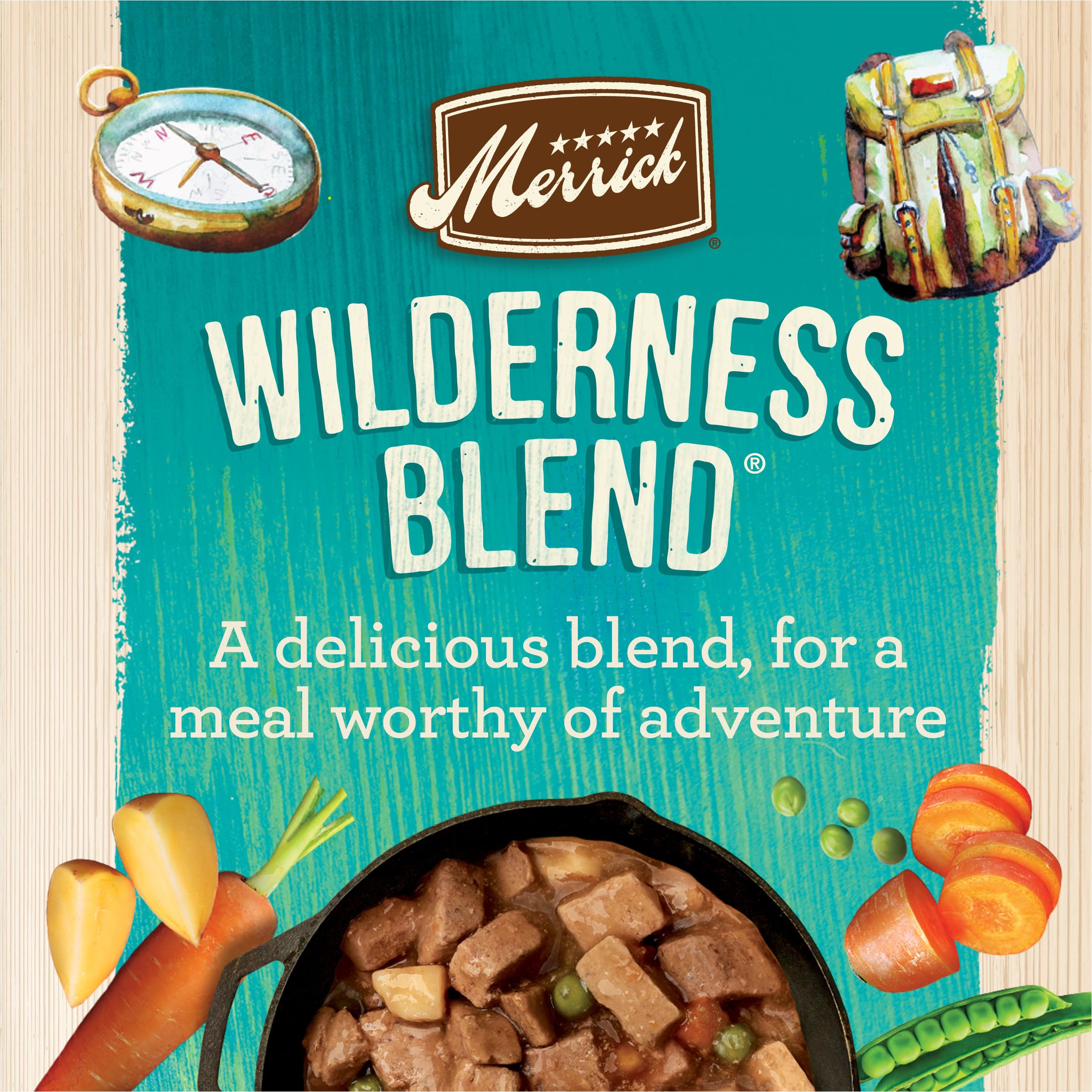 Merrick Grain Free Wet Dog Food, Premium Soft and Wholesome Canned Adult Dog Food, Wilderness Blend Recipe - (Pack of 12) 12.7 o