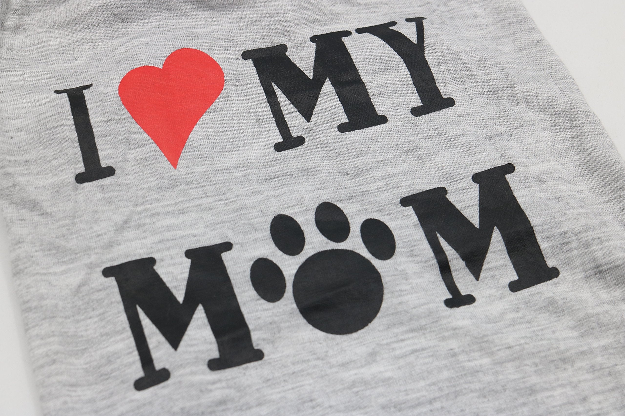 DroolingDog I Love My Mom Dog Shirts Mommy Clothes Boy Puppy T Shirt for Small Dogs Girl