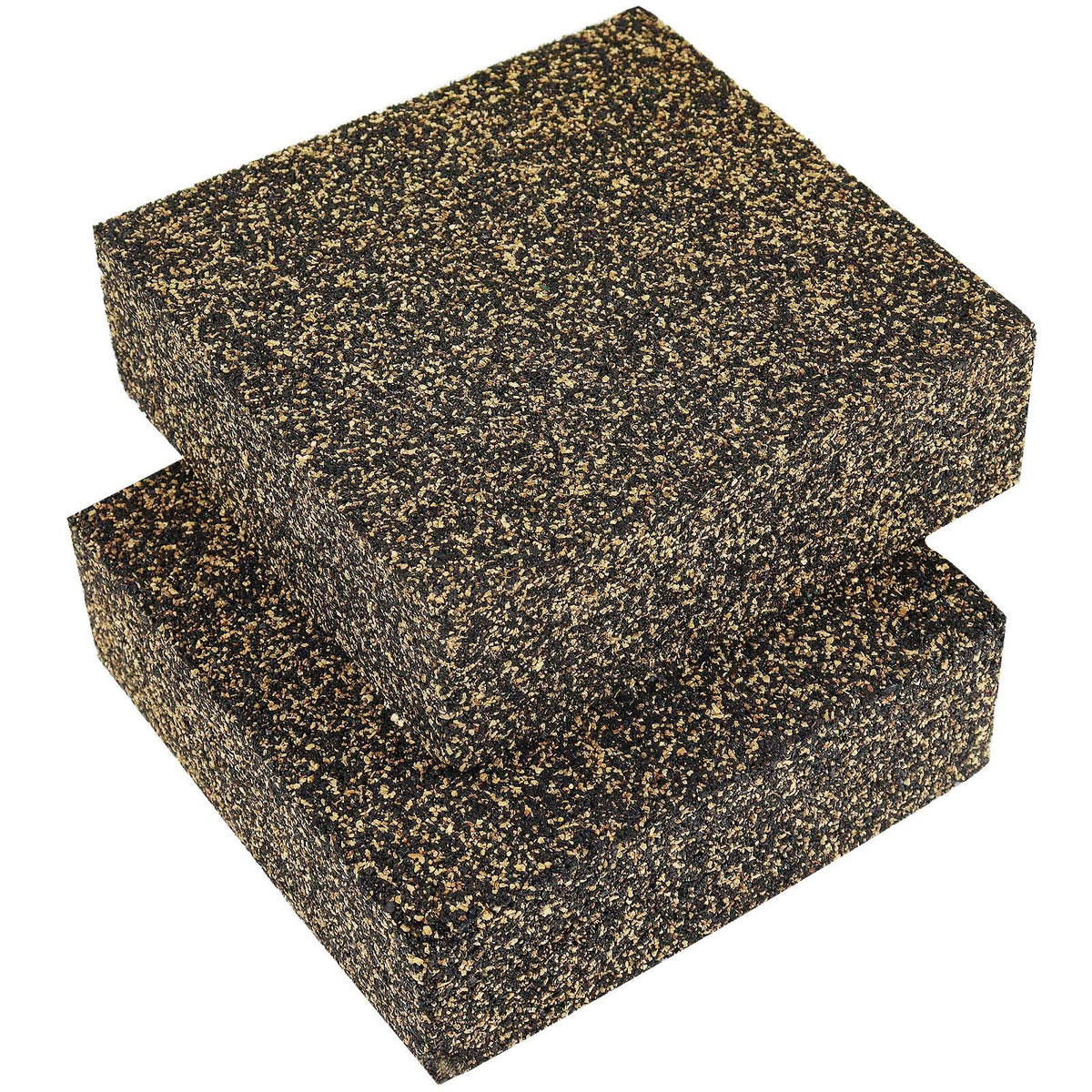 Bxi Subwoofer Isolation Pad - Super Bass Reduction Anti Vibration Isolator - 2 Pcs 6 X 6 X 2 Inches Thick Heavy Rubber Cork Bett