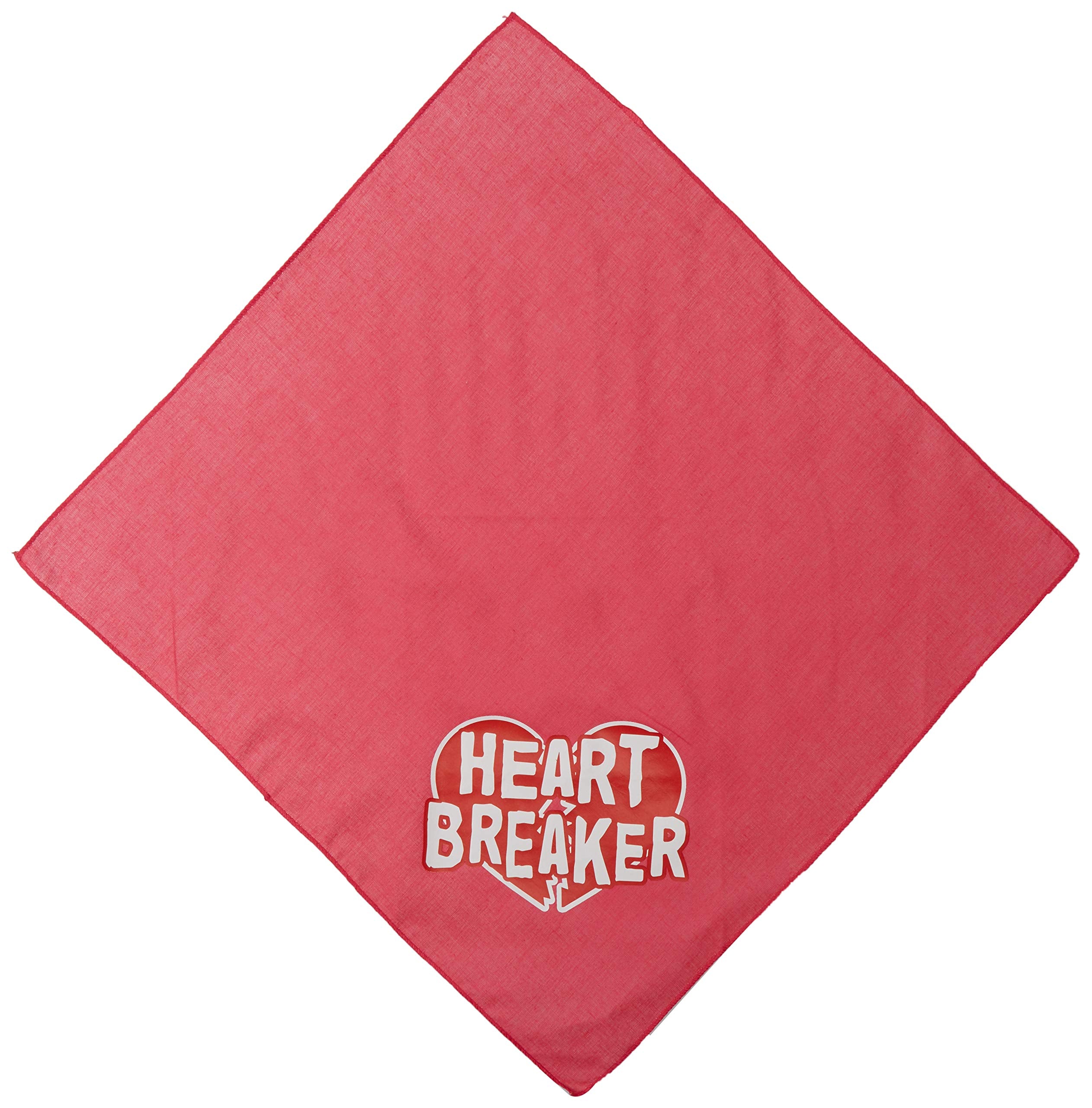 Pet and Dog Bandana Screen Printed, &quot;Heart Breaker&quot; Bright Pink Small