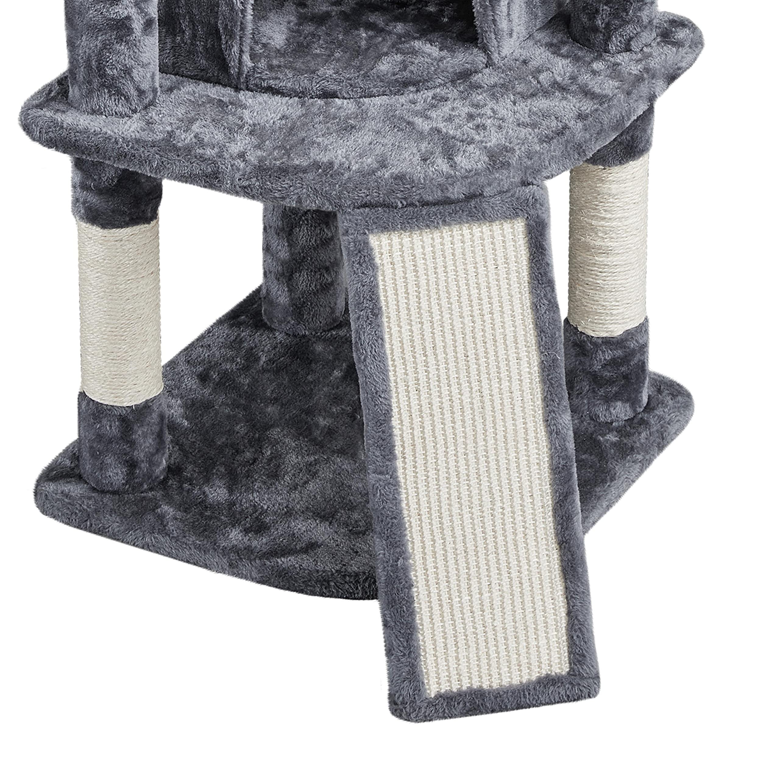 Topeakmart Cat Tree, 42In Multi-Level Cat Furniture With Perch, Scratching Posts, Hammock & Condo, Dark Gray