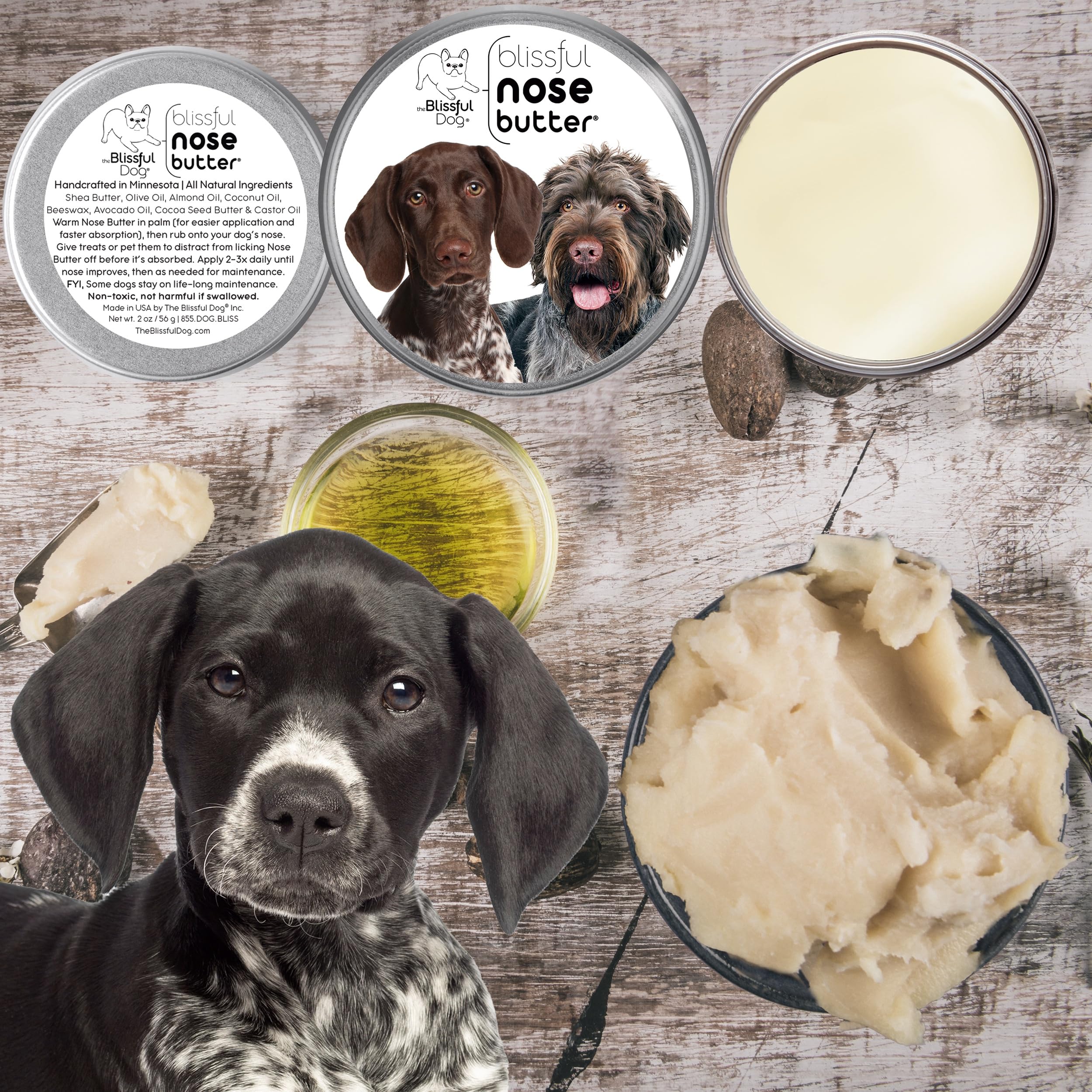 The Blissful Dog German Shorthaired Pointer Unscented Nose Butter - Dog Nose Butter, 8 Ounce