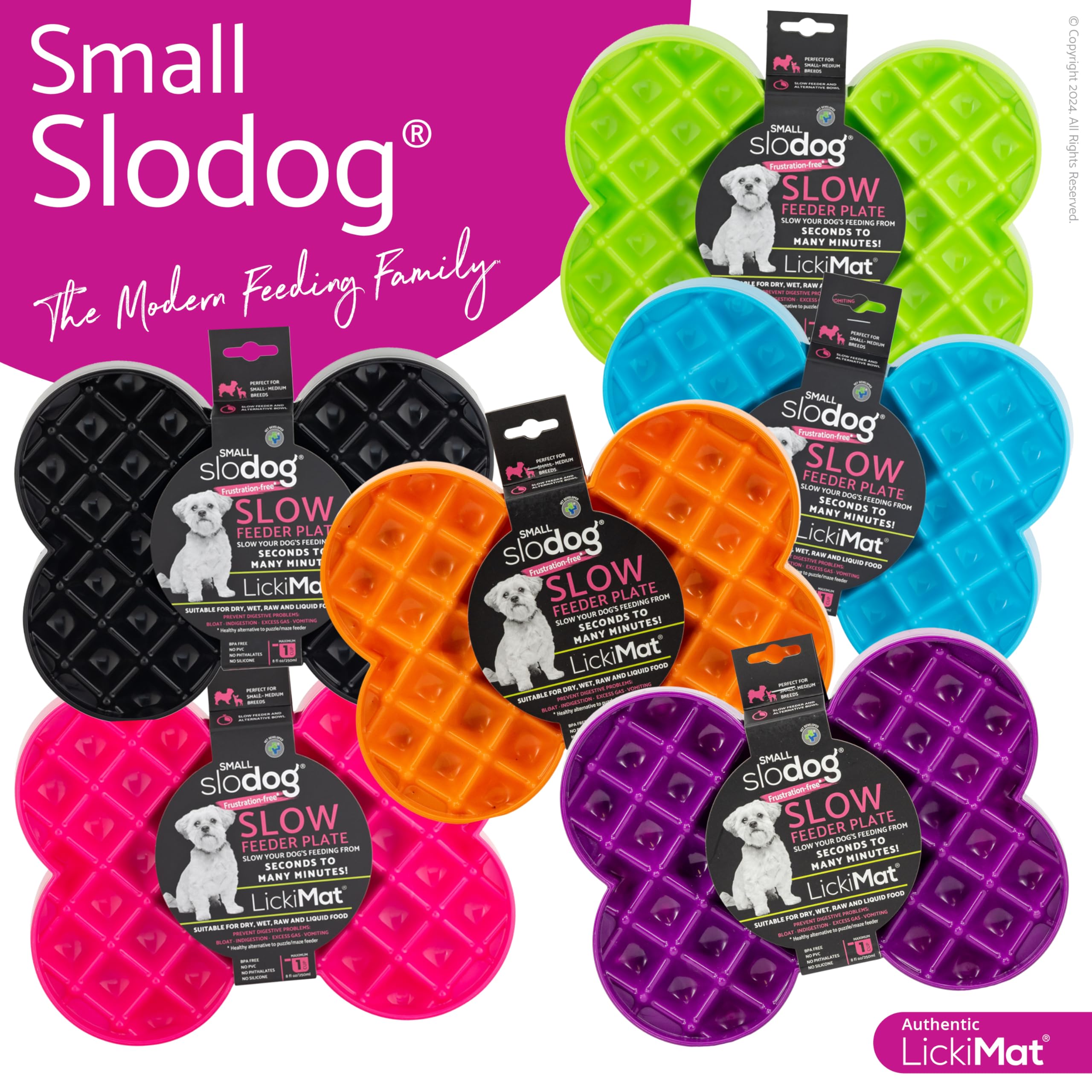 LickiMat Small Slodog Suitable for Wet Food, Raw Food, Kibble and Treats. Perfect Feeder for Small and Medium-Sized Dogs. No Gul