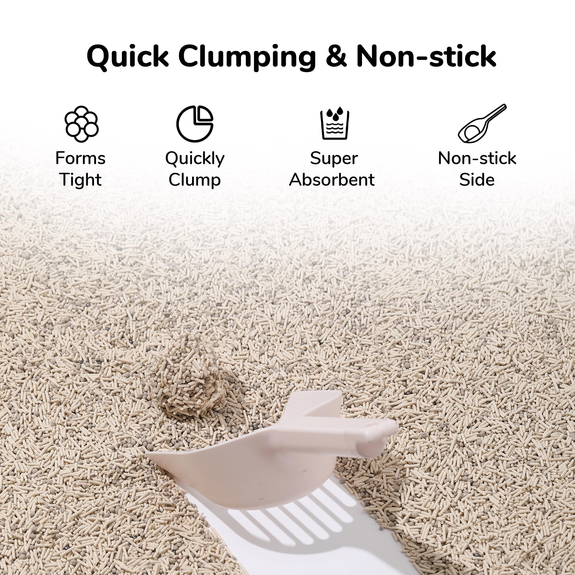 FUKUMARU Tofu Cat Litter, Strong Clumping Cat Litter Pellets, Effective Oder Control, Ultra Absorbent, Dust Free, Natural, Flush