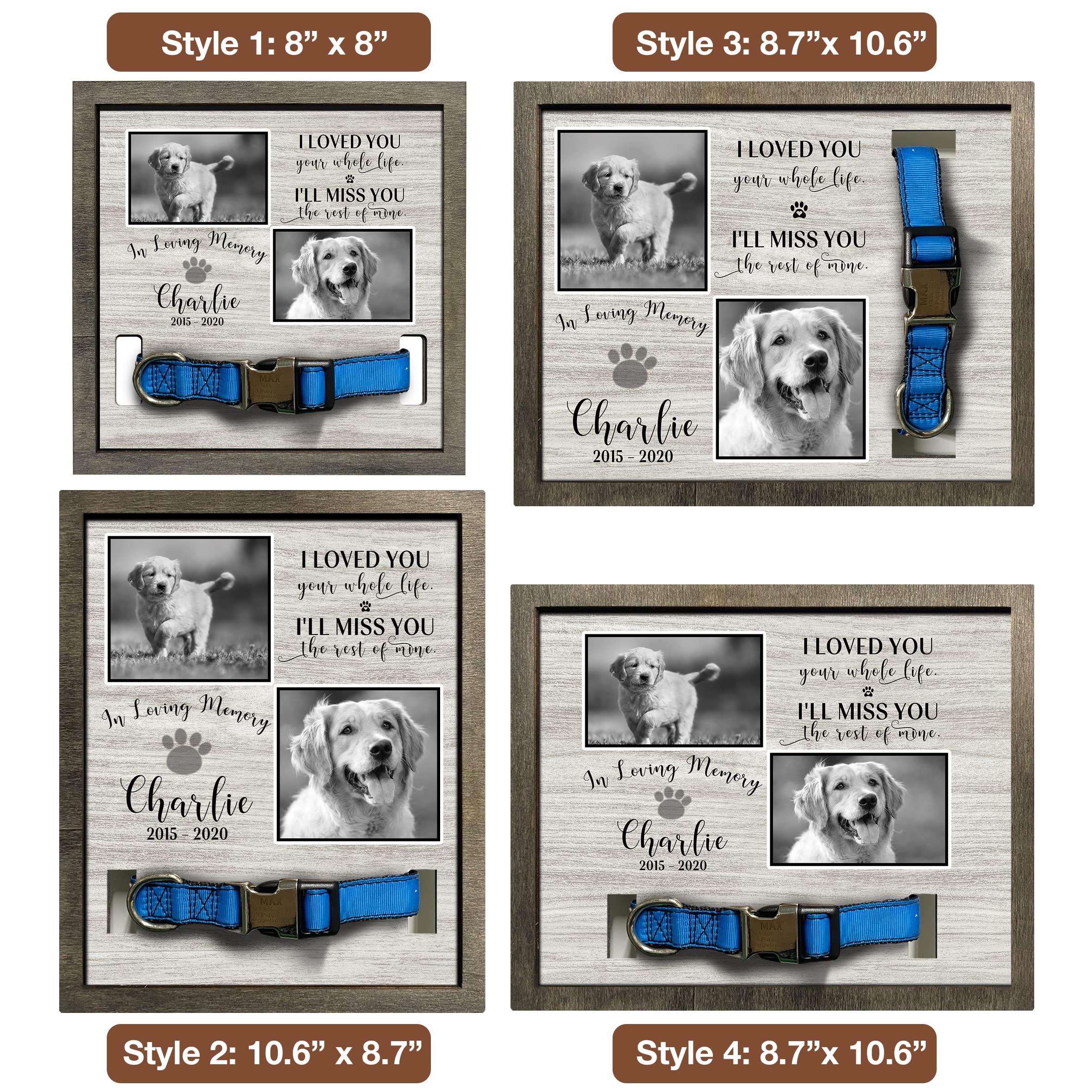 Bfigift Personalized Dog Memorial Picture Frame Remembrance Gifts For Loss Of Loved Pet Collar Plaque In Loving Memory Of Dog An