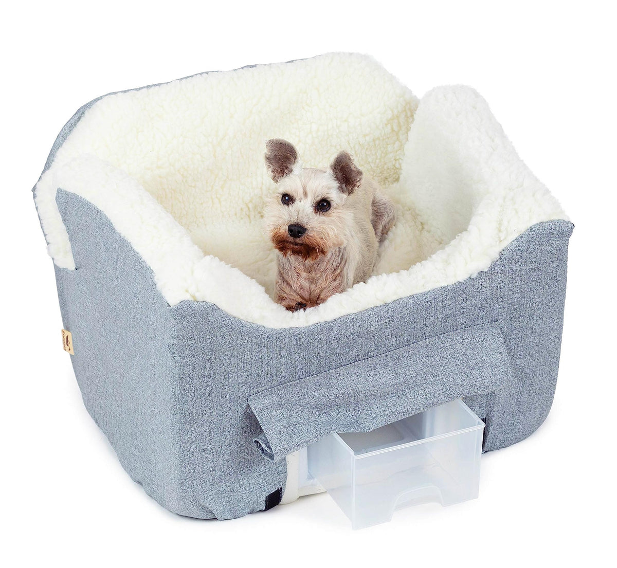 Snoozer Dog Car Seat With Storage Tray: Lookout Ii Car Seat For Small Dogs Under 25Lbs, Size: Medium, Fabric: Stone Diamond, Pet Car Seat To Alleviate Car Sickness For Dogs, Removable Washable Cover