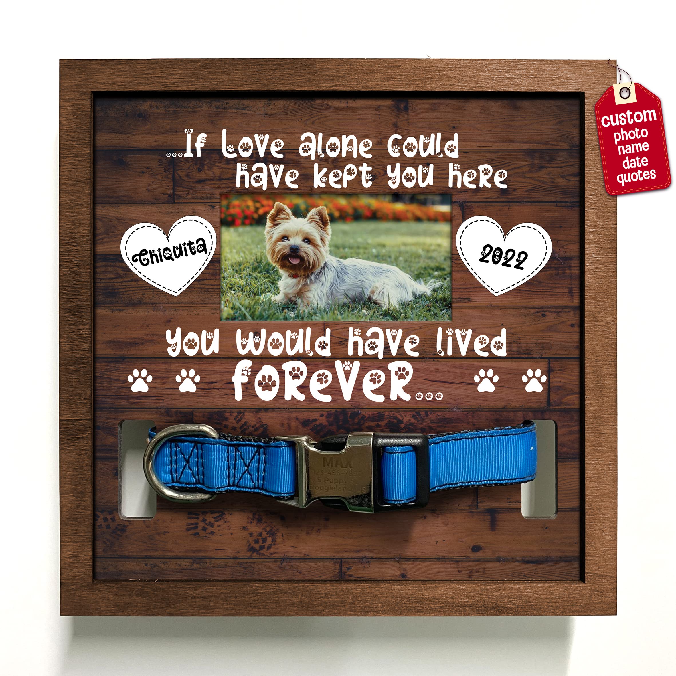 Bfigift Personalized Dog Memorial Picture Frame Collar Gifts Pawprints Pet Loss Remembrance Gifts For Loss Of Loved Ones Pet Loss Plaque In Loving Memory Of Dog Cat Plaque For Your Loss Sympathy Decor