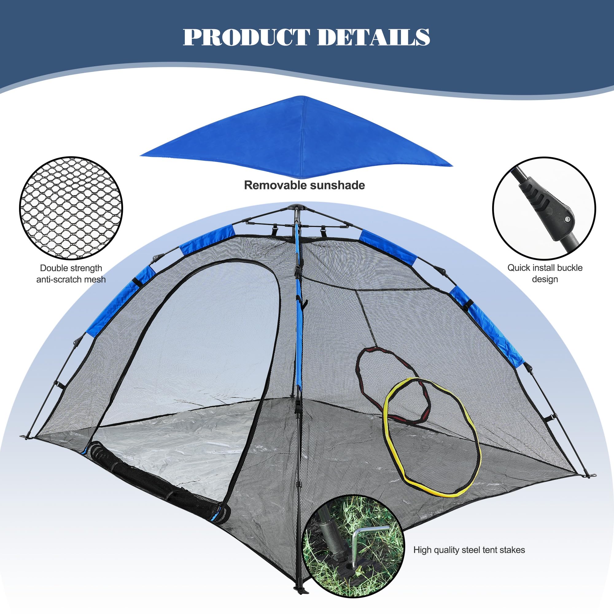 Petease Outdoor Cat Enclosure -Portable Pet Playpen For Outside With Cat Tunnel, Cube Combo,Pet Cage For Cats, Kittens, Dogs And