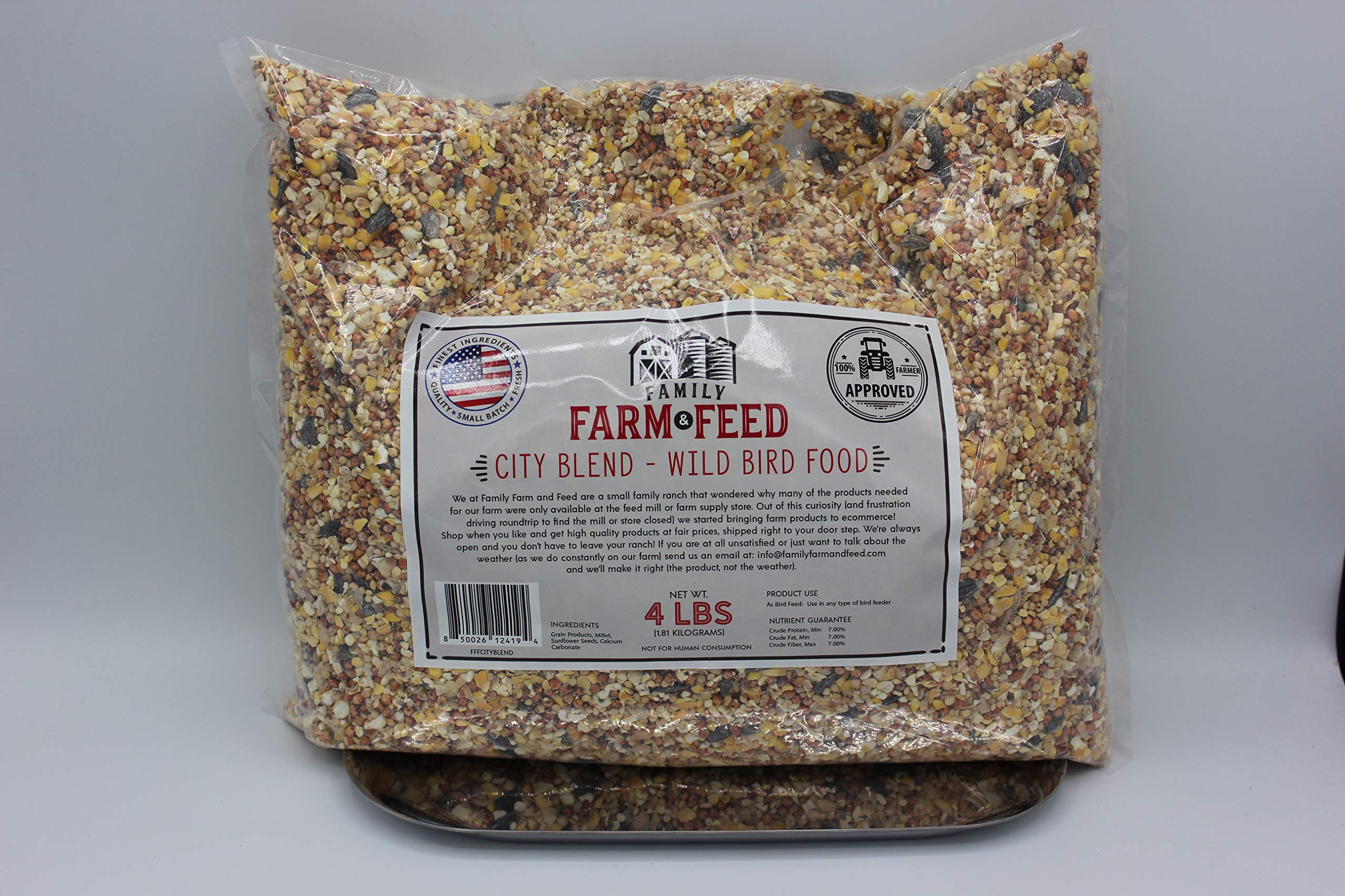 FAMILY FARM AND FEED | Four Season | City Blend | Fancy Wild Bird Food | Backyard Songbird| 4 Pounds