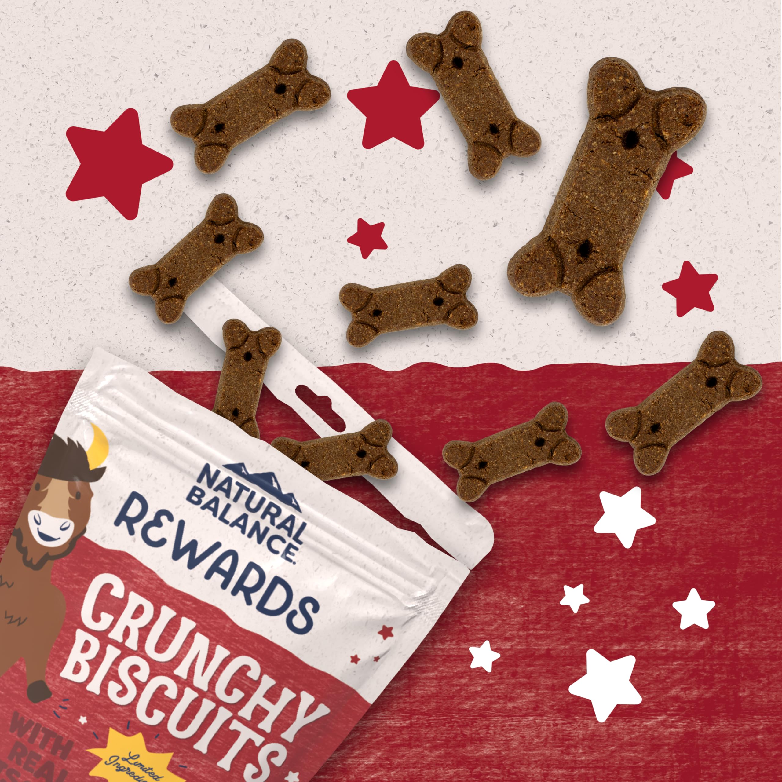 Natural Balance Limited Ingredient Rewards Crunchy Biscuits, Grain-Free Dog Treats for Adult Dogs of All Breeds, Sweet Potato &