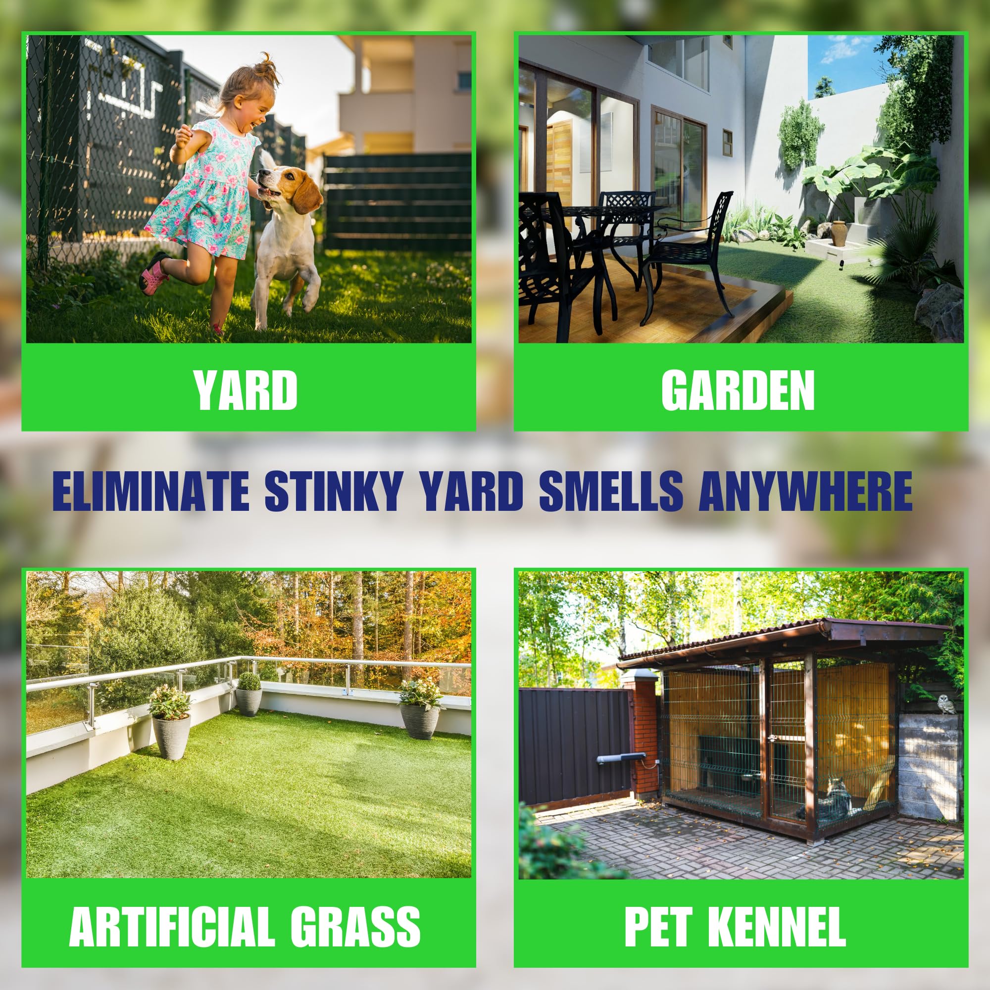 SMELLEZE Natural Yard Odor Remover, 2 lb Granules, Eliminate Pet Urine & Stool Smell, Safe for People, Pets & Plants, Green