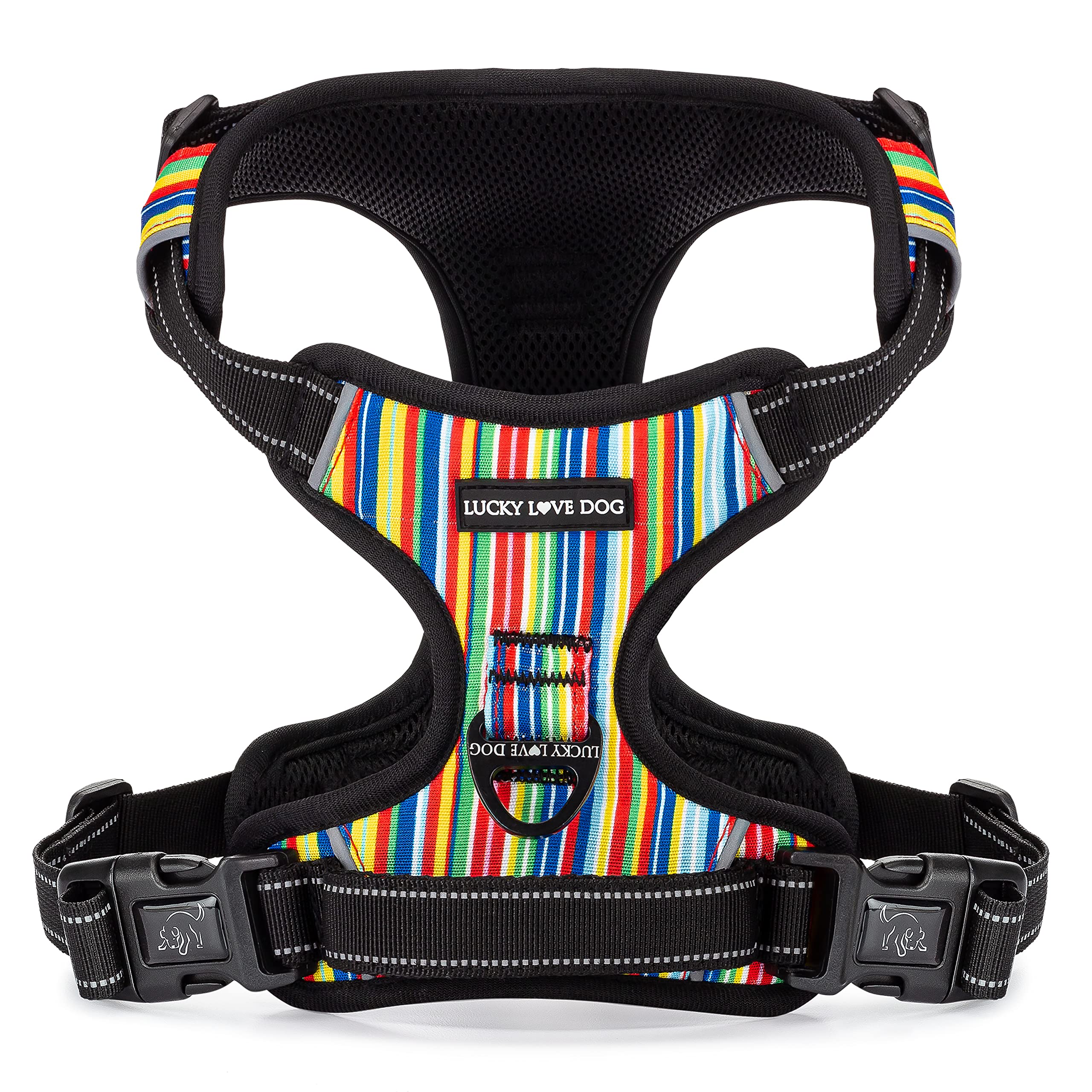 Lucky Love Dog Harness, Easy To Walk, No Pull Dog Harness, Adjustable Custom Fit (Hippie, Medium)