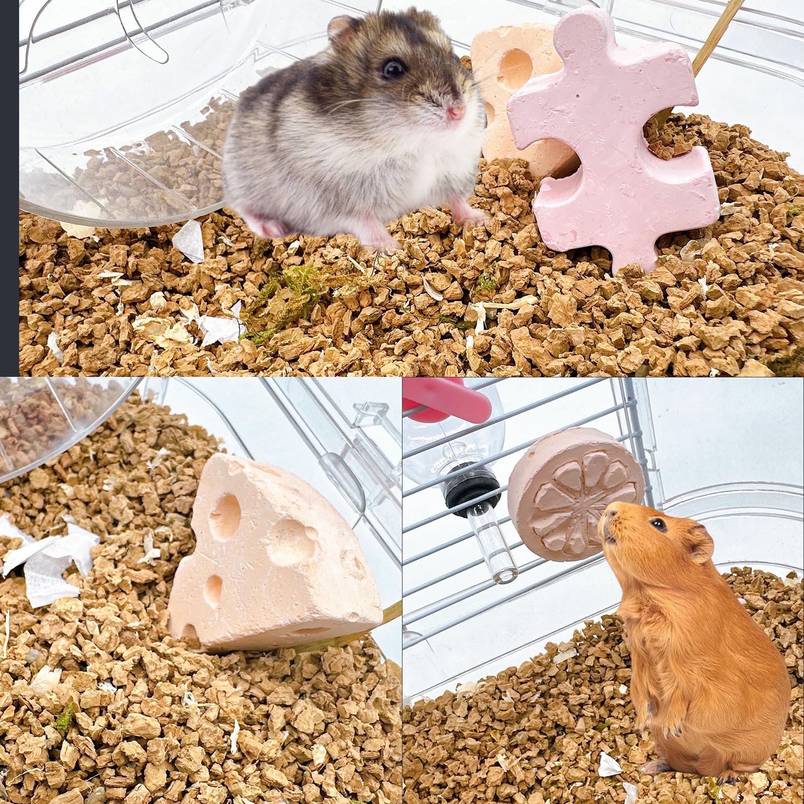 Tfwadmx Lava Block Chew Toys 7 Pcs Teeth Grinding Pet Pumice Calcium Stones For Guinea Pig Chinchilla Hamster Mouse Squirrel Bun