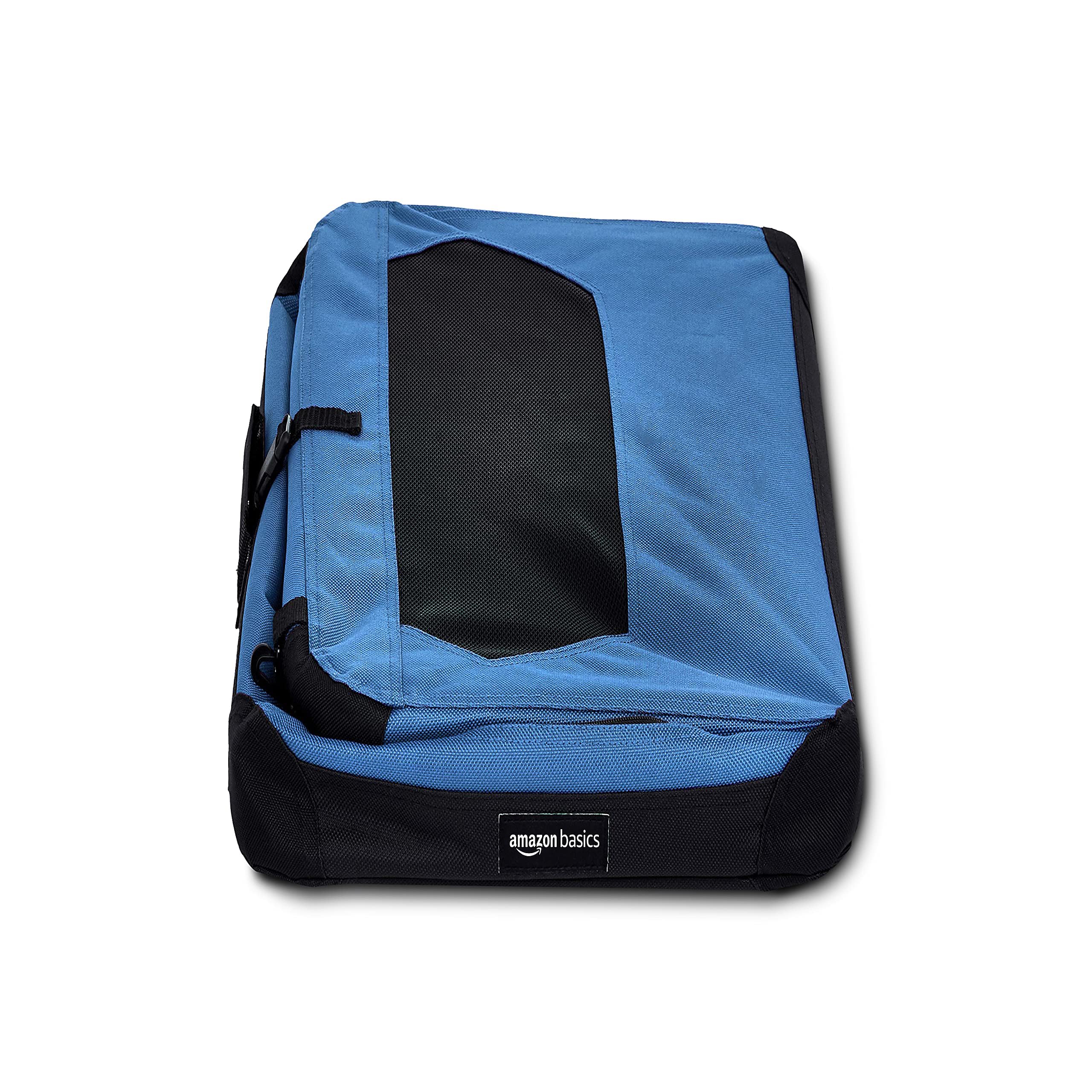 Amazon Basics Folding Portable Soft Pet Dog Crate Carrier Kennel, 26 X 18 X 18 Inches, Blue