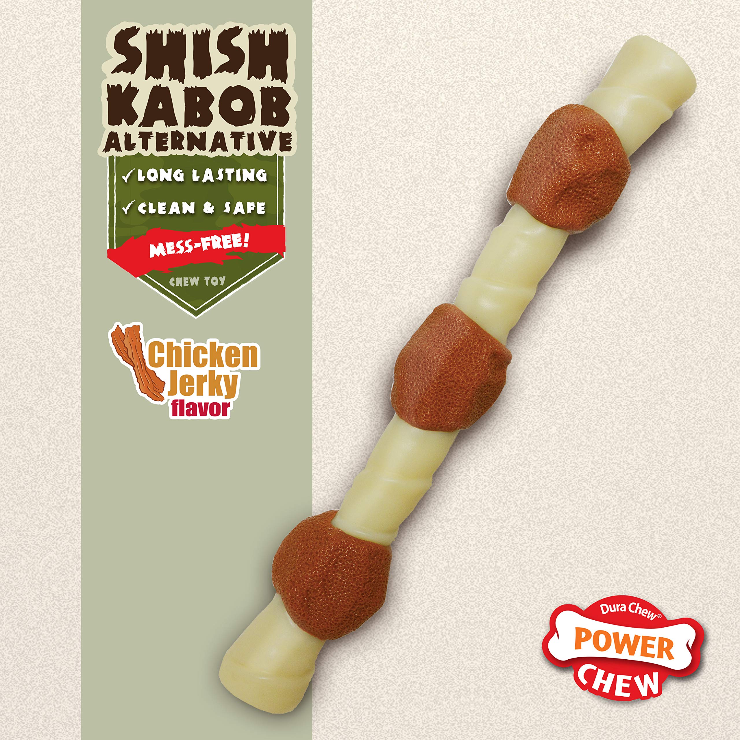 Nylabone Power Chew Shish Kabob Rawhide Alternative Nylon Chew Toy For Dogs, Dog Toys For Aggressive Chewers, Chicken, X-Large/Souper (1 Count)