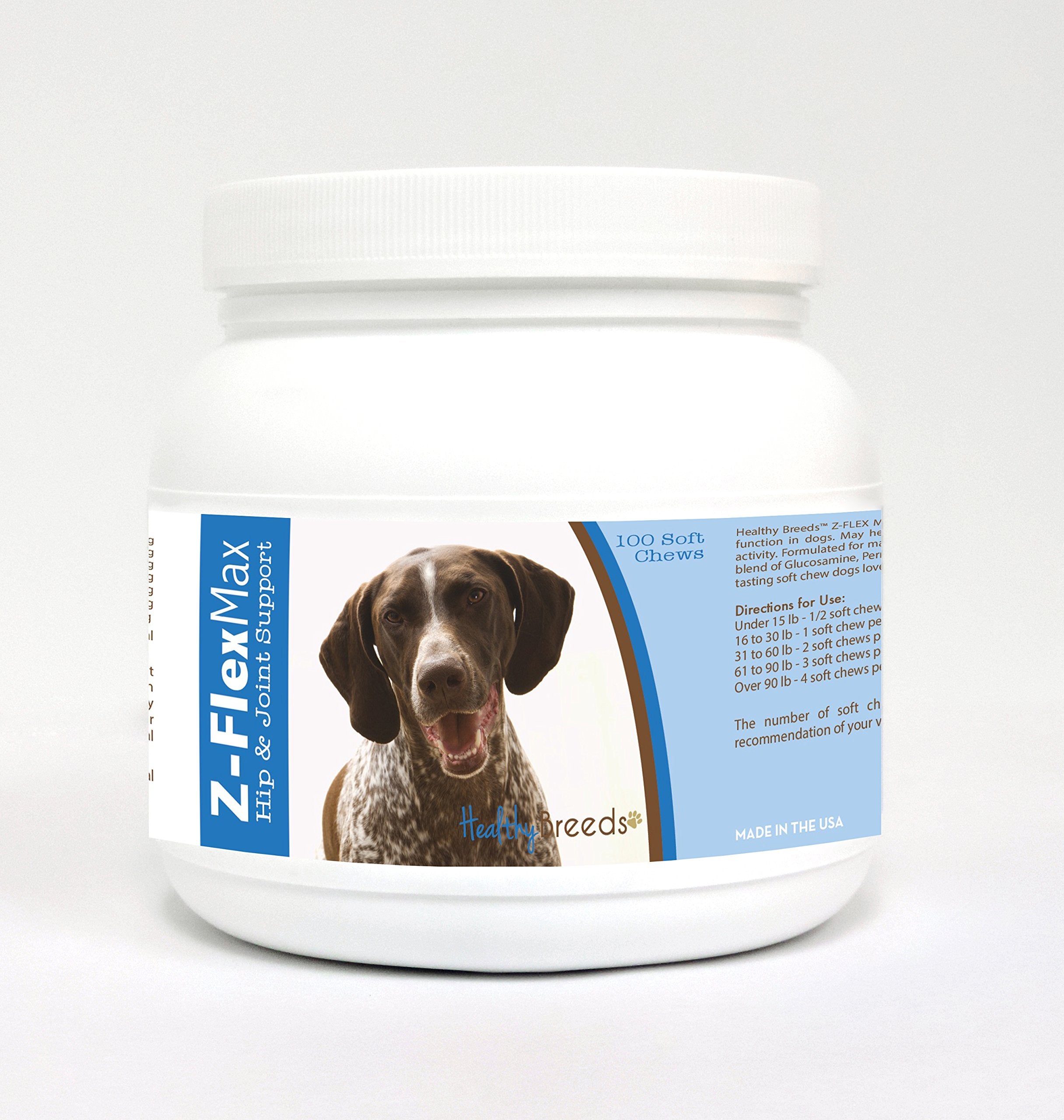 Healthy Breeds German Shorthaired Pointer Z-Flex Max + Glucosamine + Chondroitin + Omegas - Hip & Joint Support for Improved Mob