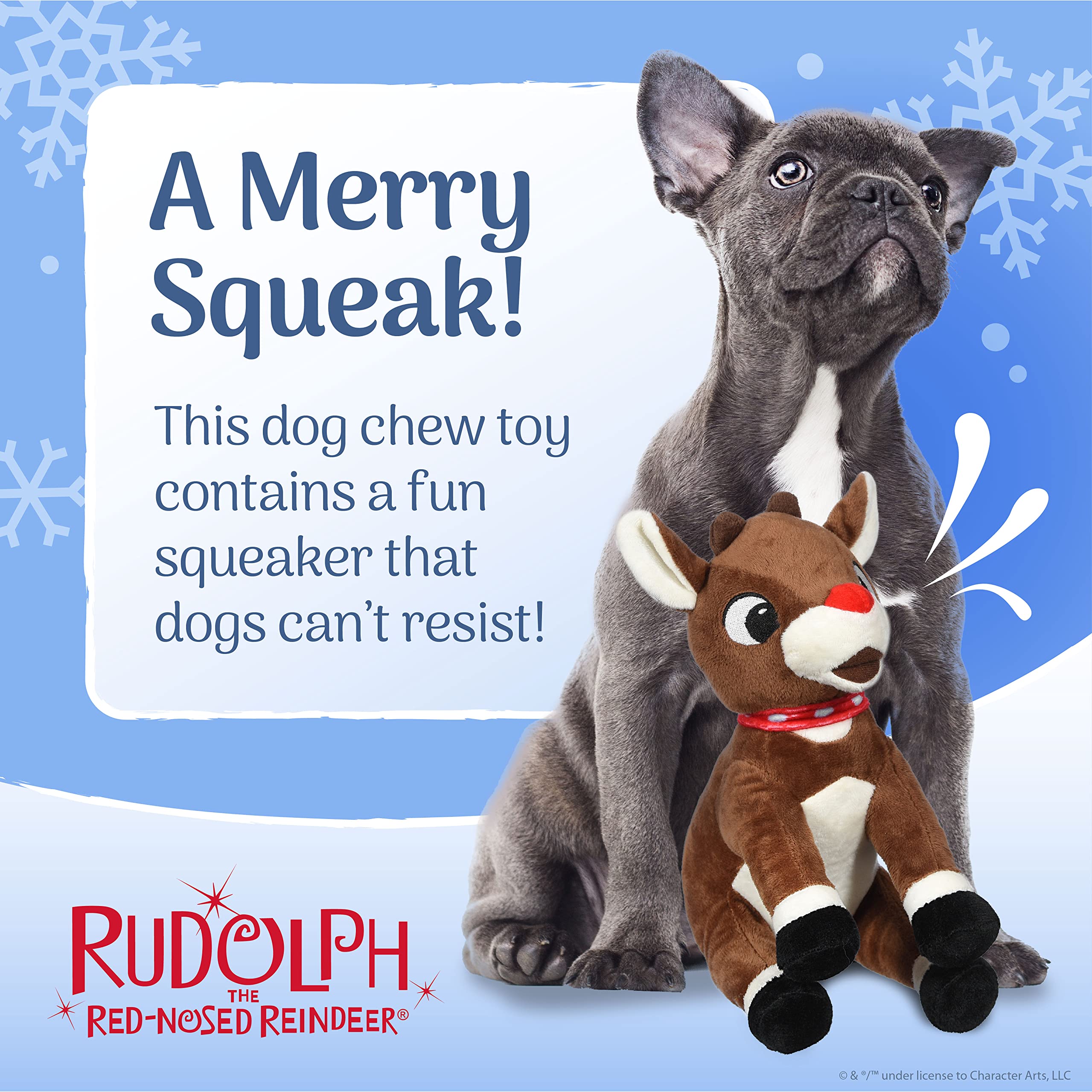 Rudolph The Red-Nosed Reindeer Toys For Dogs - 9 Plush Rudolph Squeaker Dog Toy, Chew Dog Toys - Holiday Toys For Pets, Christ