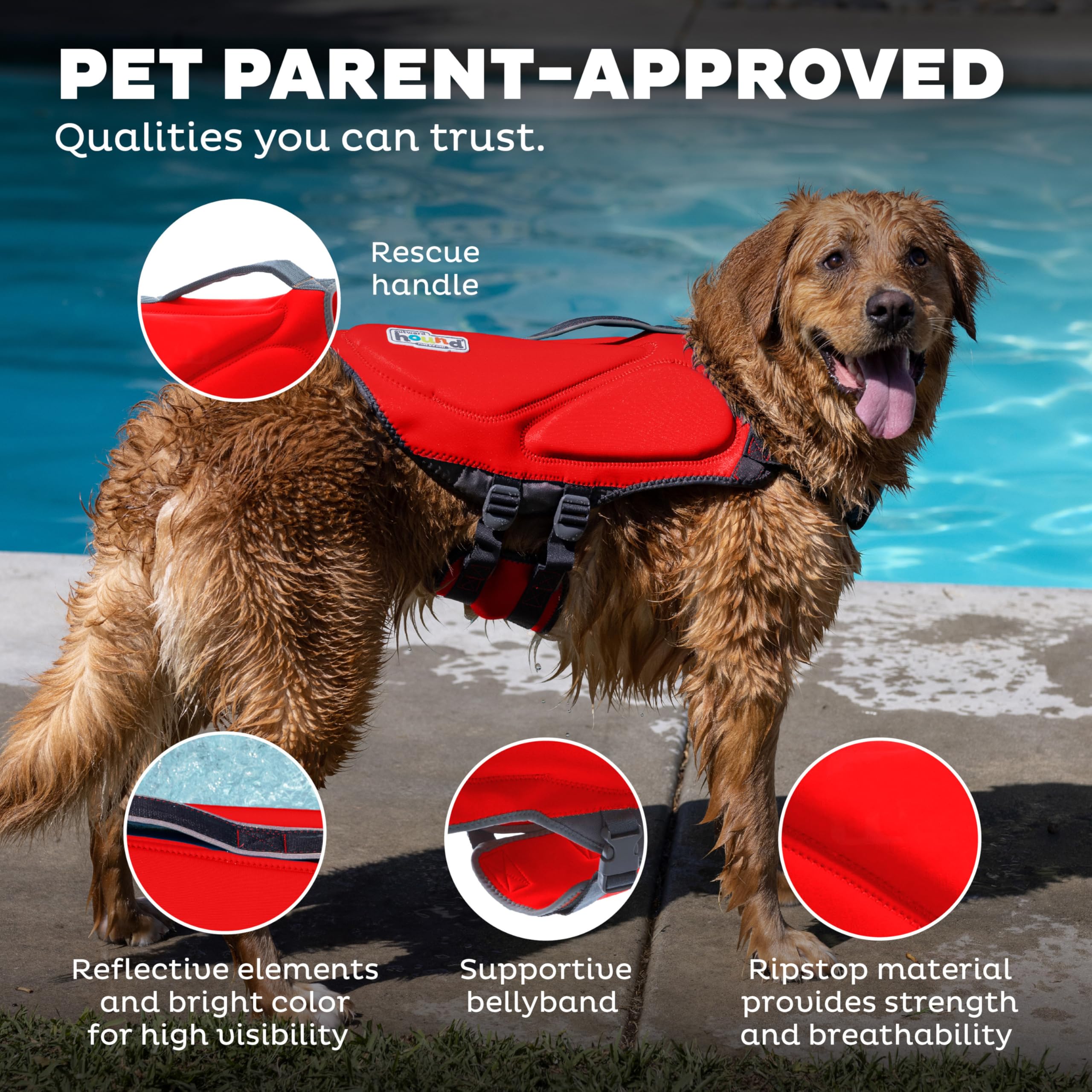 Outward Hound Dawson Swim Red Dog Life Jacket, Xs