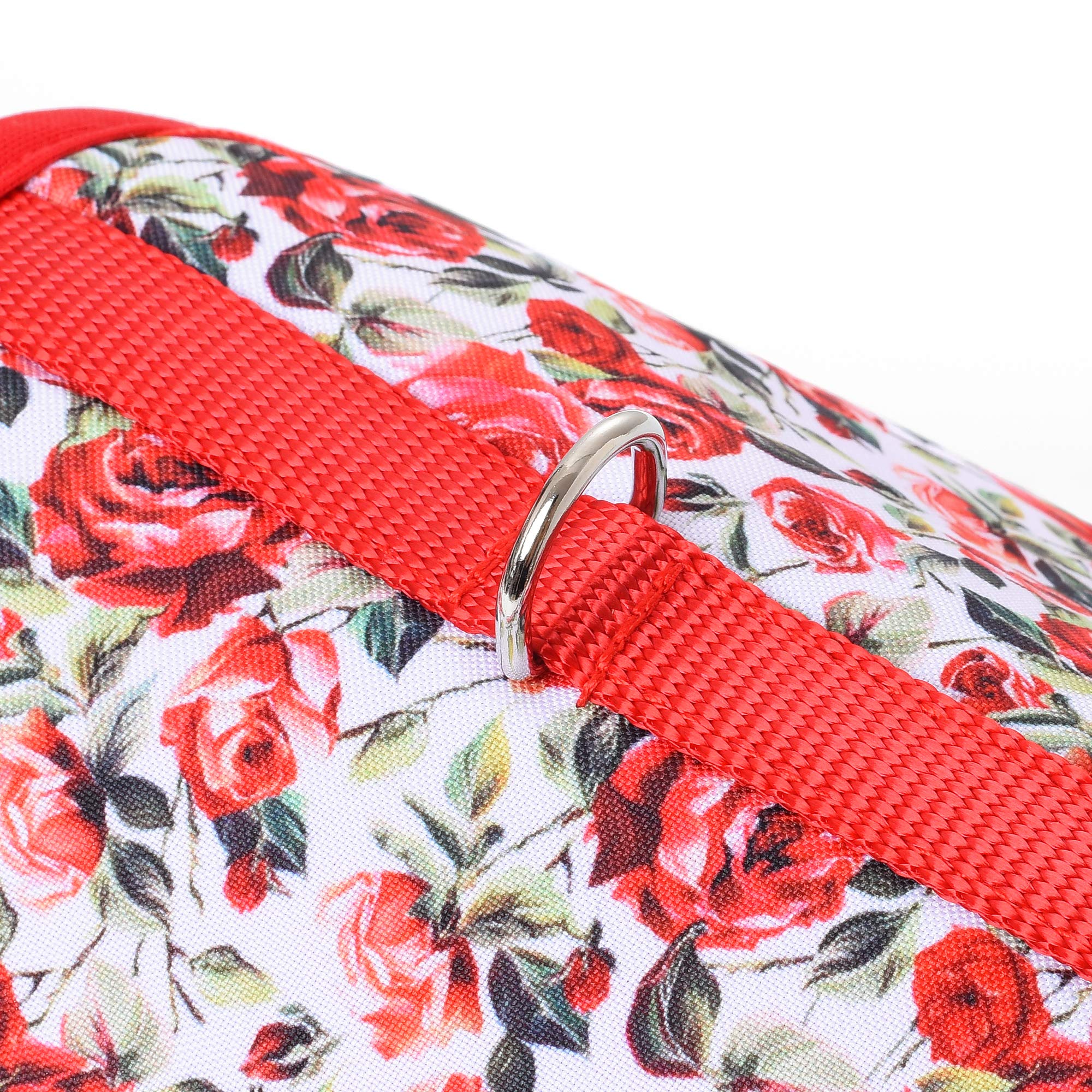 Mile High Life | Easy Get On Air Mesh Vest Harness | Spring Floral Collection | Adjustable Easy Closures Both Neck And Chest |20 Lbs Small Dogs & Cats | Red Rose | Xs Chest Size (14'-16')