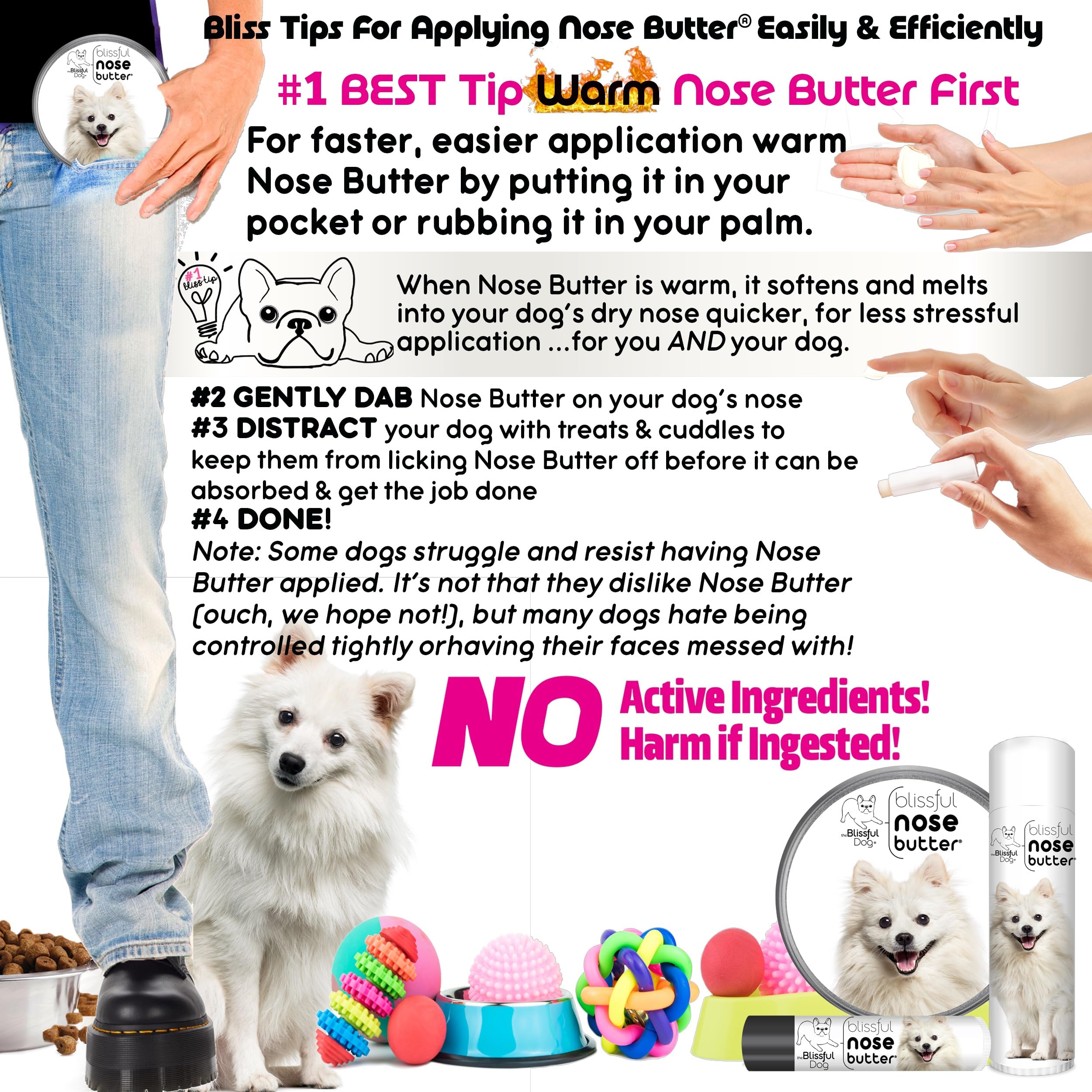 The Blissful Dog American Eskimo Nose Butter, Versatile Dog Nose Balm for Dry Nose, Handcrafted Nose Moisturizer, Easy-to-Apply