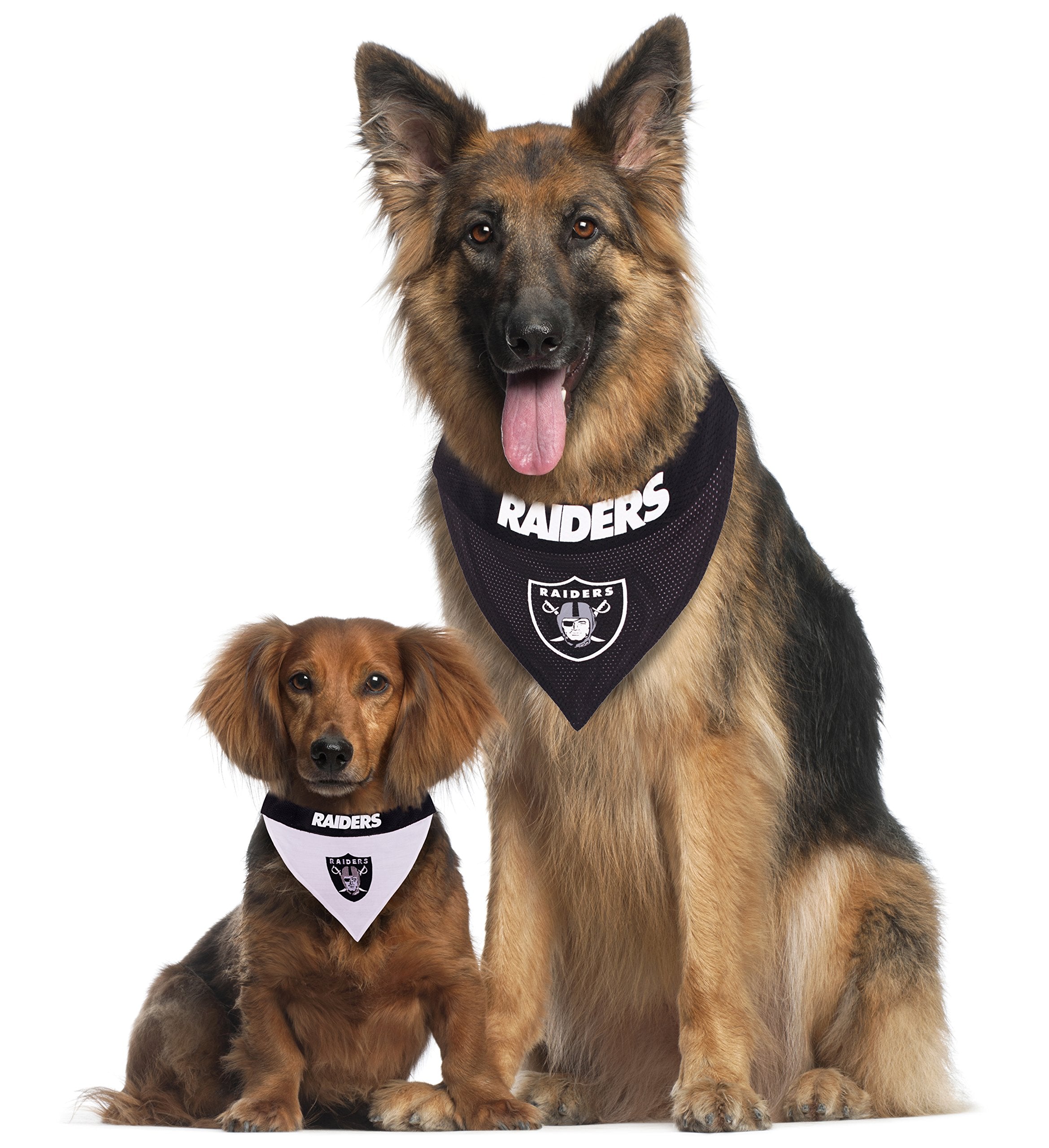 Pets First Nfl Dog Bandana - La Raiders Reversible Pet Bandana. 2 Sided Sports Bandana With A Premium Embroidery Team Logo, Large/X-Large. - 2 Sizes & 32 Nfl Teams Available