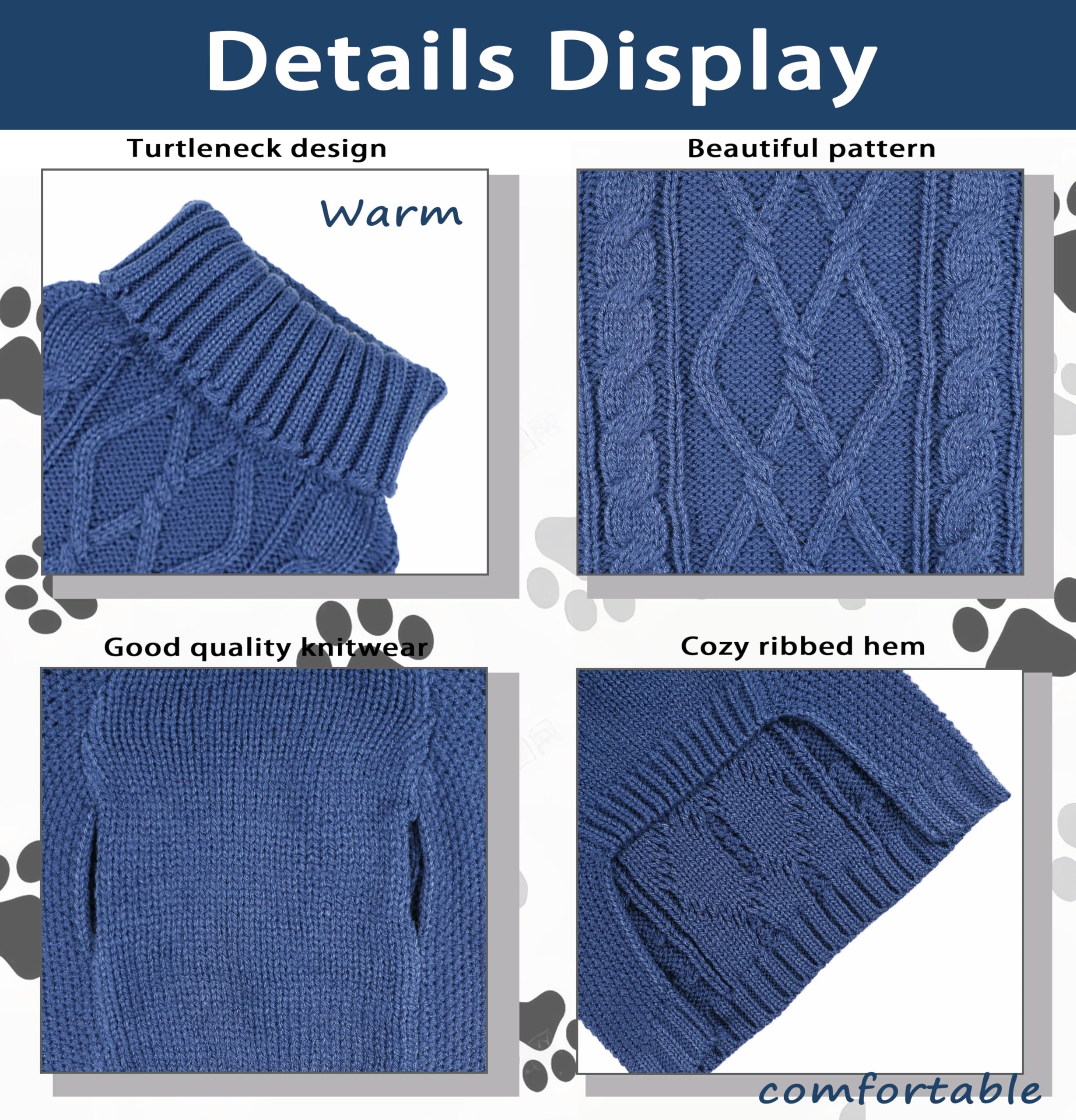 Dog Sweaters for Small Dogs Turtleneck Small Dog Sweater Fall Winter Dog Clothes for Dachshund Pet Clothes Boy Cute Puppy Sweate