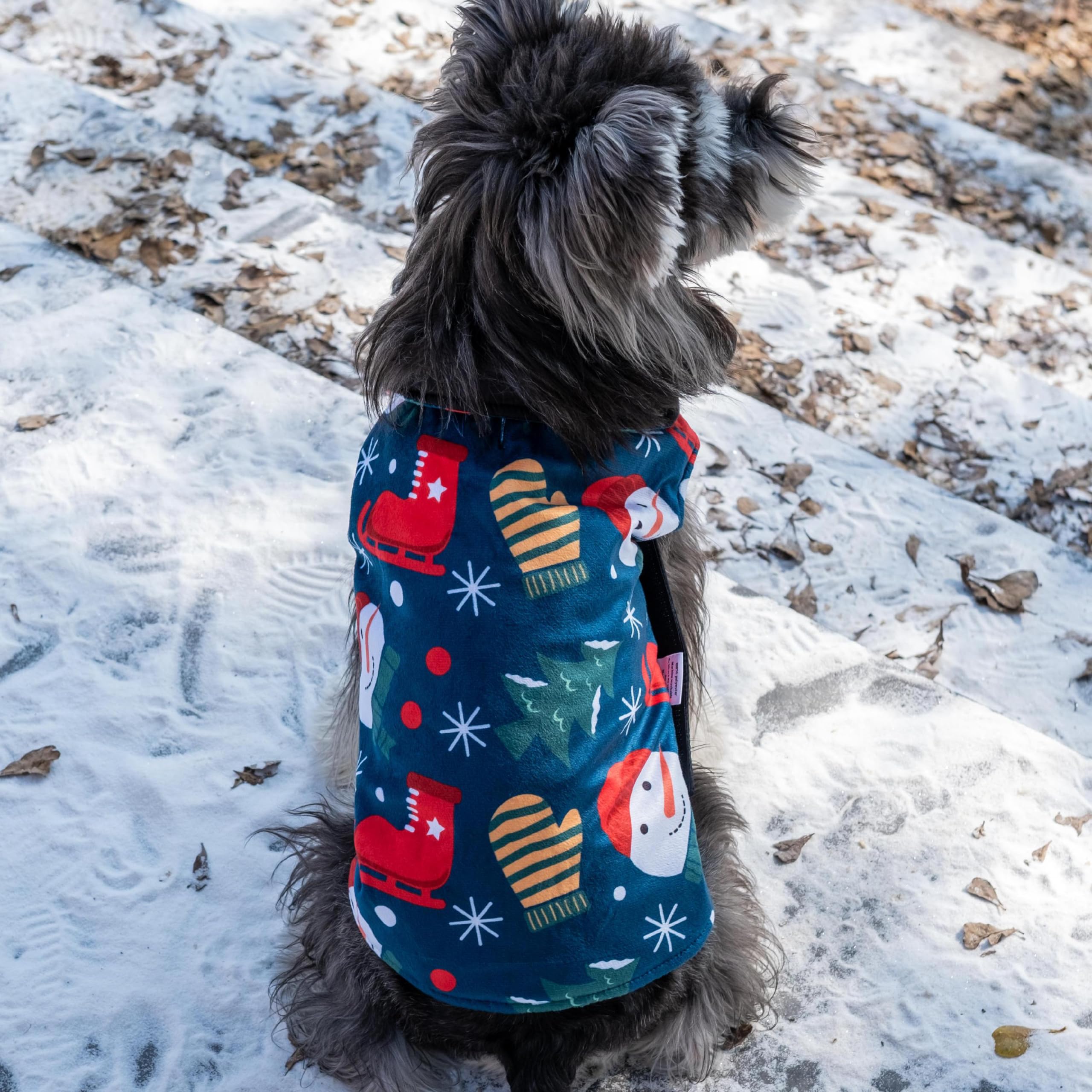 Cutebone Winter Dog Jacket Reversible Vest With Leash Hole - Windproof & Waterproof Small To Large Sizes Soft Winter Coat
