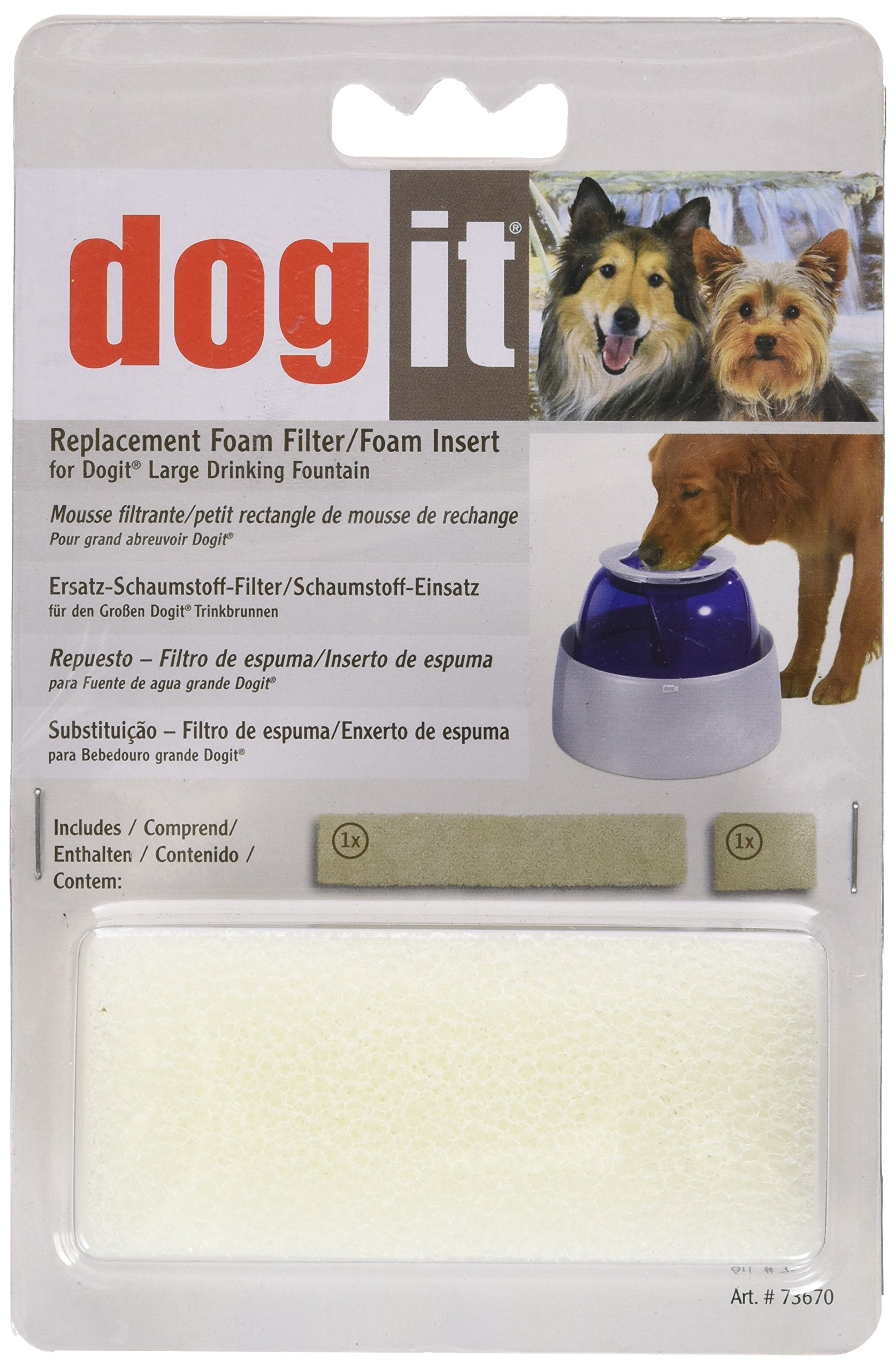 Dogit (4 Pack) Replacement Foam Insert For Fresh & Clear Large Dog Fountain (2 Packages With 2 Filters Per Package)