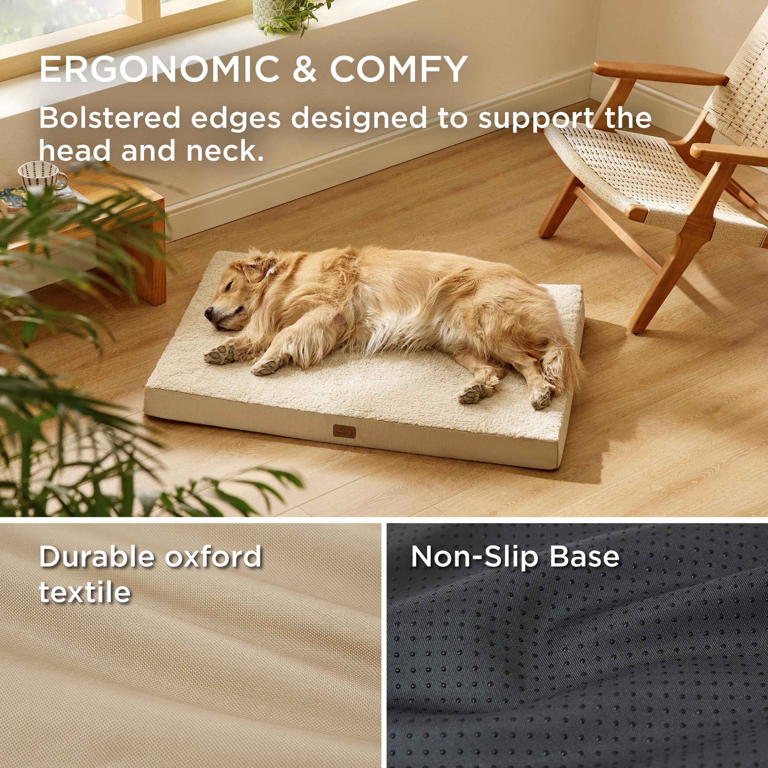 Bedsure Dog Beds Large Sized Dog - Extra-Large Orthopedic Waterproof Puppy Bed With Removable Washable Cover, Egg Crate Foam Pet