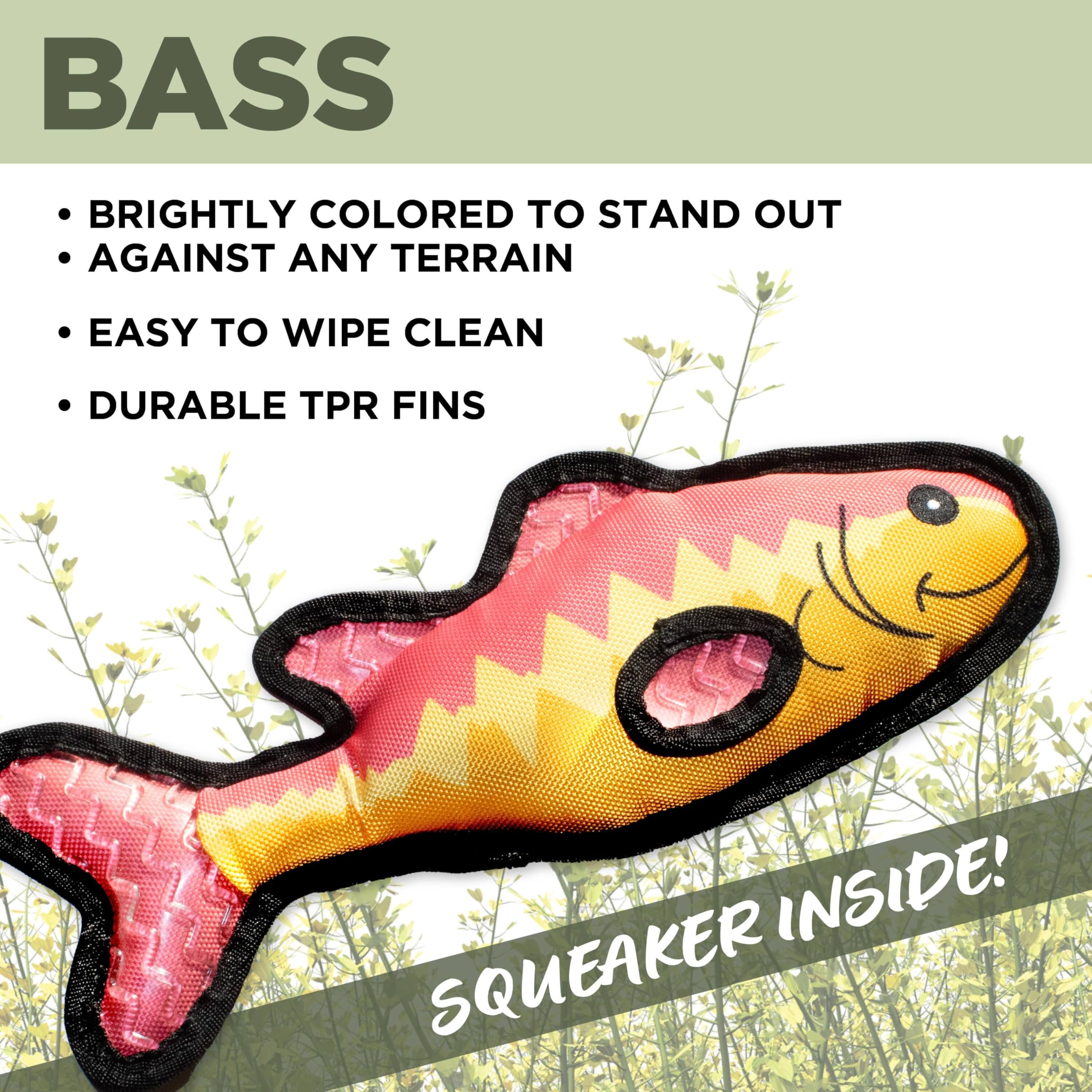 Hound2O Durable Plush Outdoor Toys For Dogs | Squeaky Bass | Fun Fishing Themed Dog Toy With Playful Squeaker