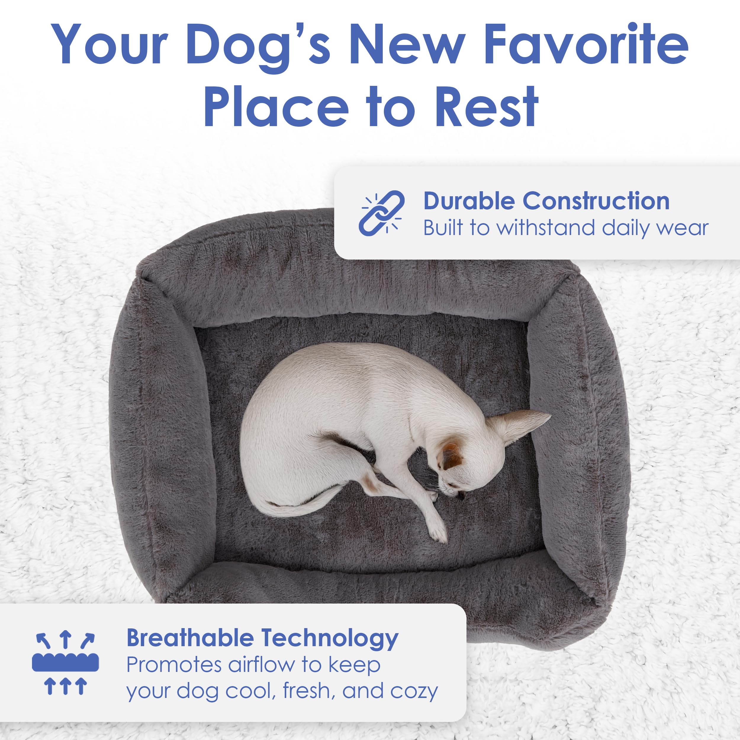 American Kennel Club Cuddler Pet Bed With Low-Profile Entrance - 25'' Plush Dog Bed For Small Breeds, Ultra-Soft Washable Bed Wi