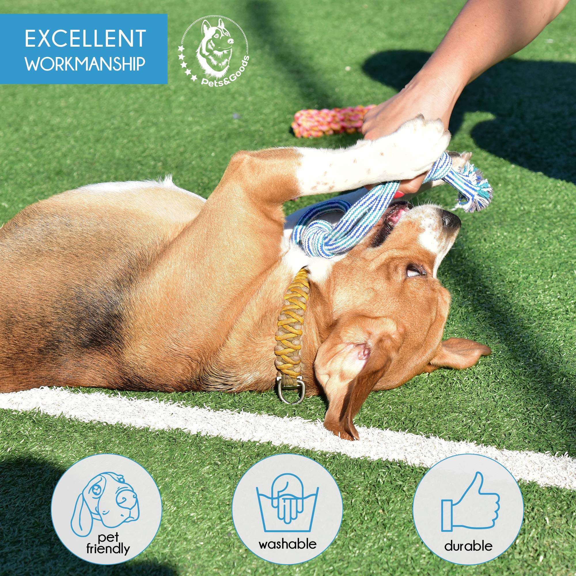 Pets&Goods Heavy Duty Rope Toy For Active Chewers, Washable 100% Cotton Dog Chew Toys - Tug Of War, Pack Of 9 Puppy Teething Toy
