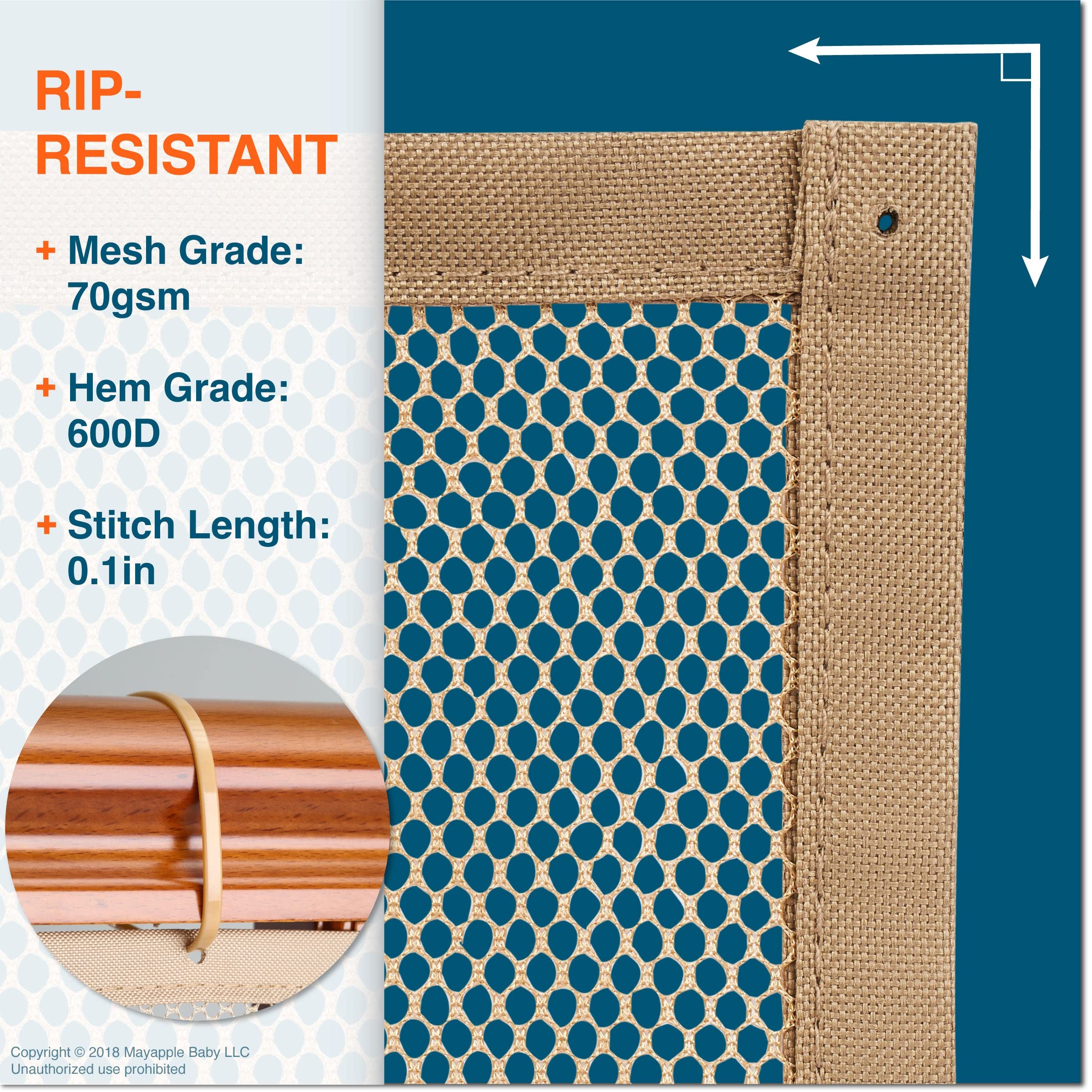Roving Cove Stair Banister Guard 5ft x 3ft, Railing Safety Net for Baby Proofing, Child Safety Stairway Cover, Balcony Mesh Nett