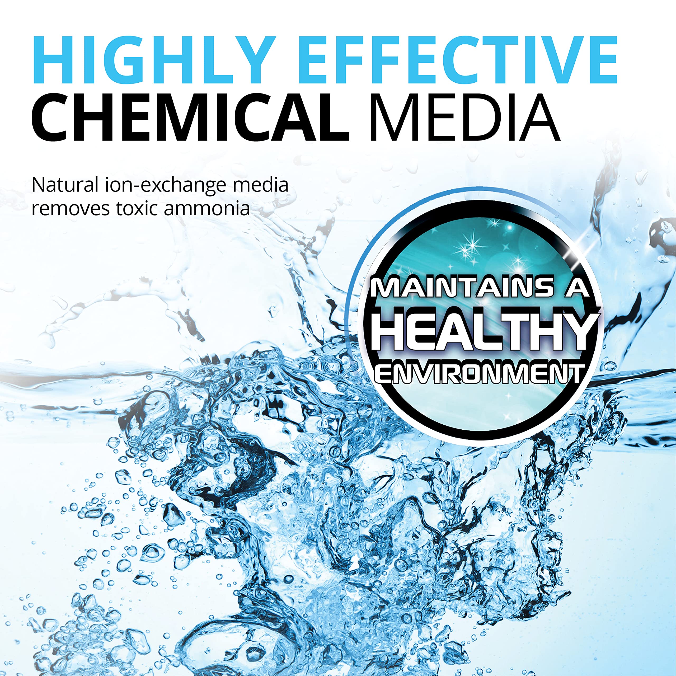 Fluval Ammonia Remover - Chemical Filter Media for Freshwater Aquariums, 98.7 oz, Black, Model A1487