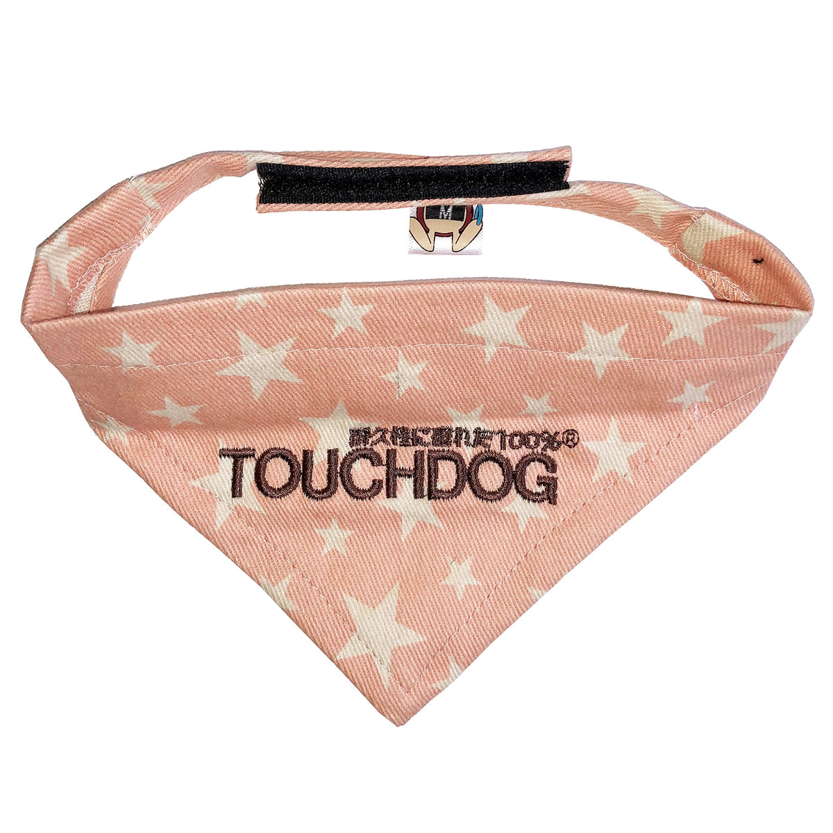 Touchdog 'Bad-to-The-Bone' Star Patterned Fashionable Velcro Bandana, Medium, Pink