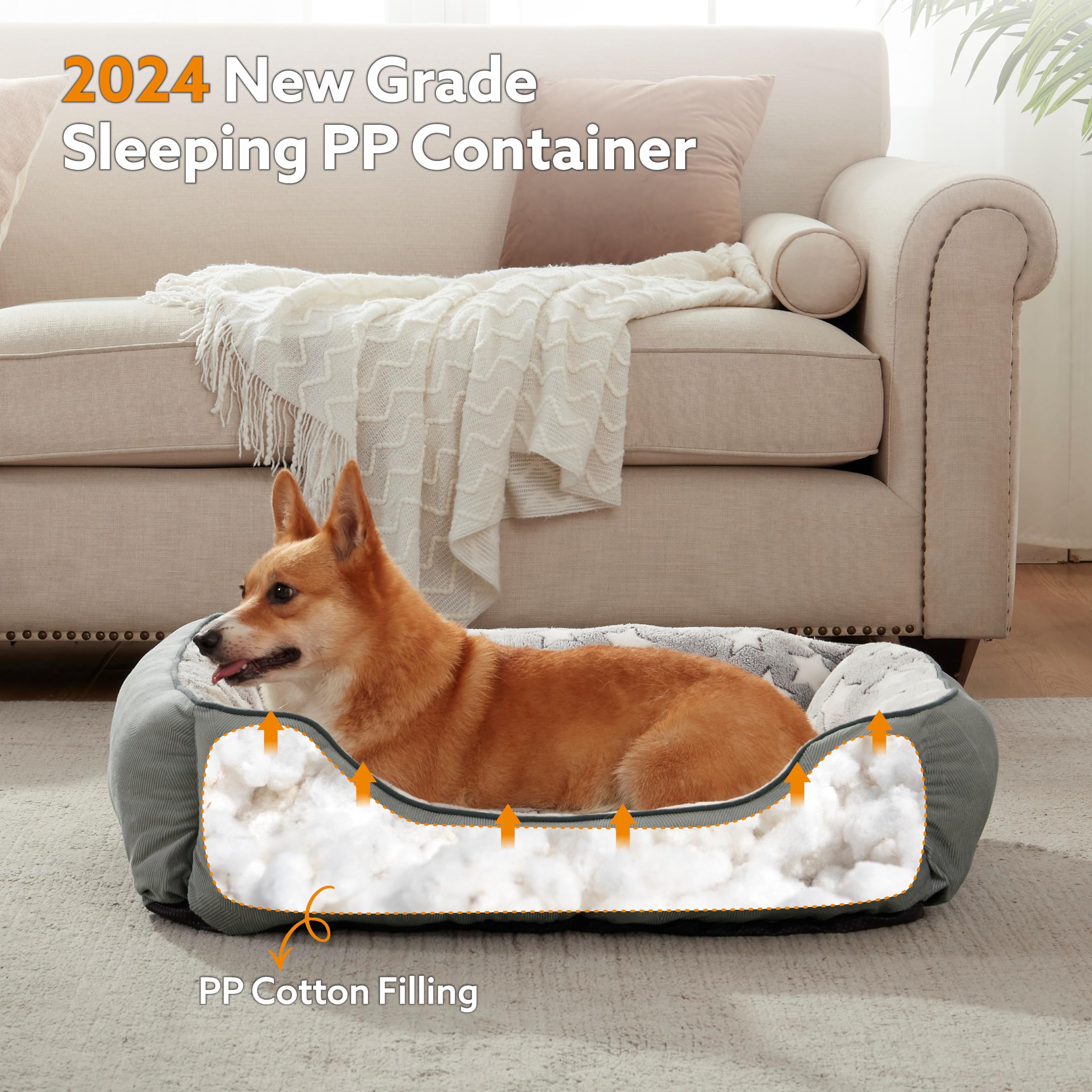 SIWA MARY Dog Bed Medium Size Dog,Medium Dog Beds for Medium Dogs Washable,Orthopedic Dog Bed,Soft Calming Puppy Bed,Fluffy Dura
