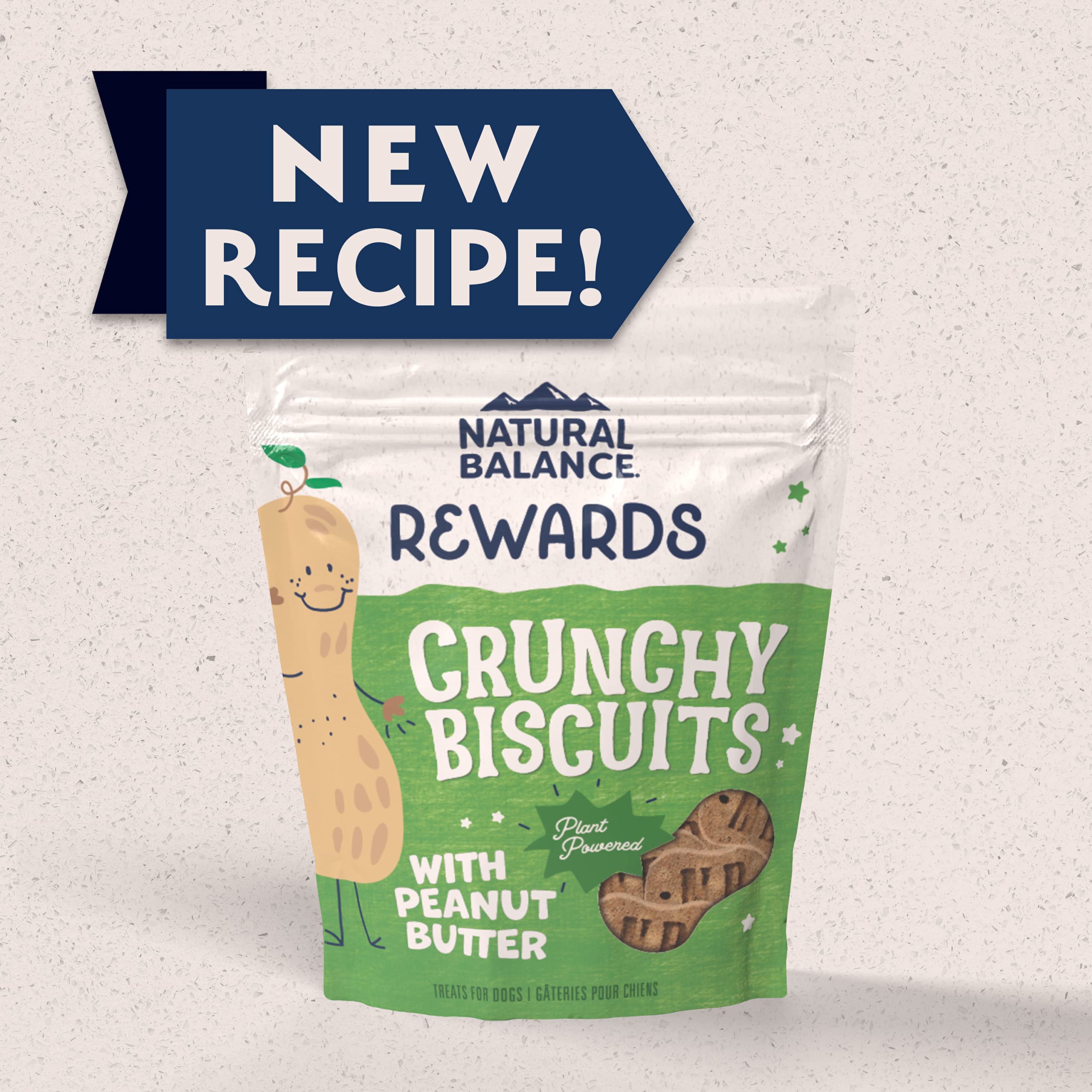 Natural Balance Limited Ingredient Rewards Crunchy Biscuits, Vegetarian Dog Treats for Adult Dogs of All Breeds, Peanut Butter R
