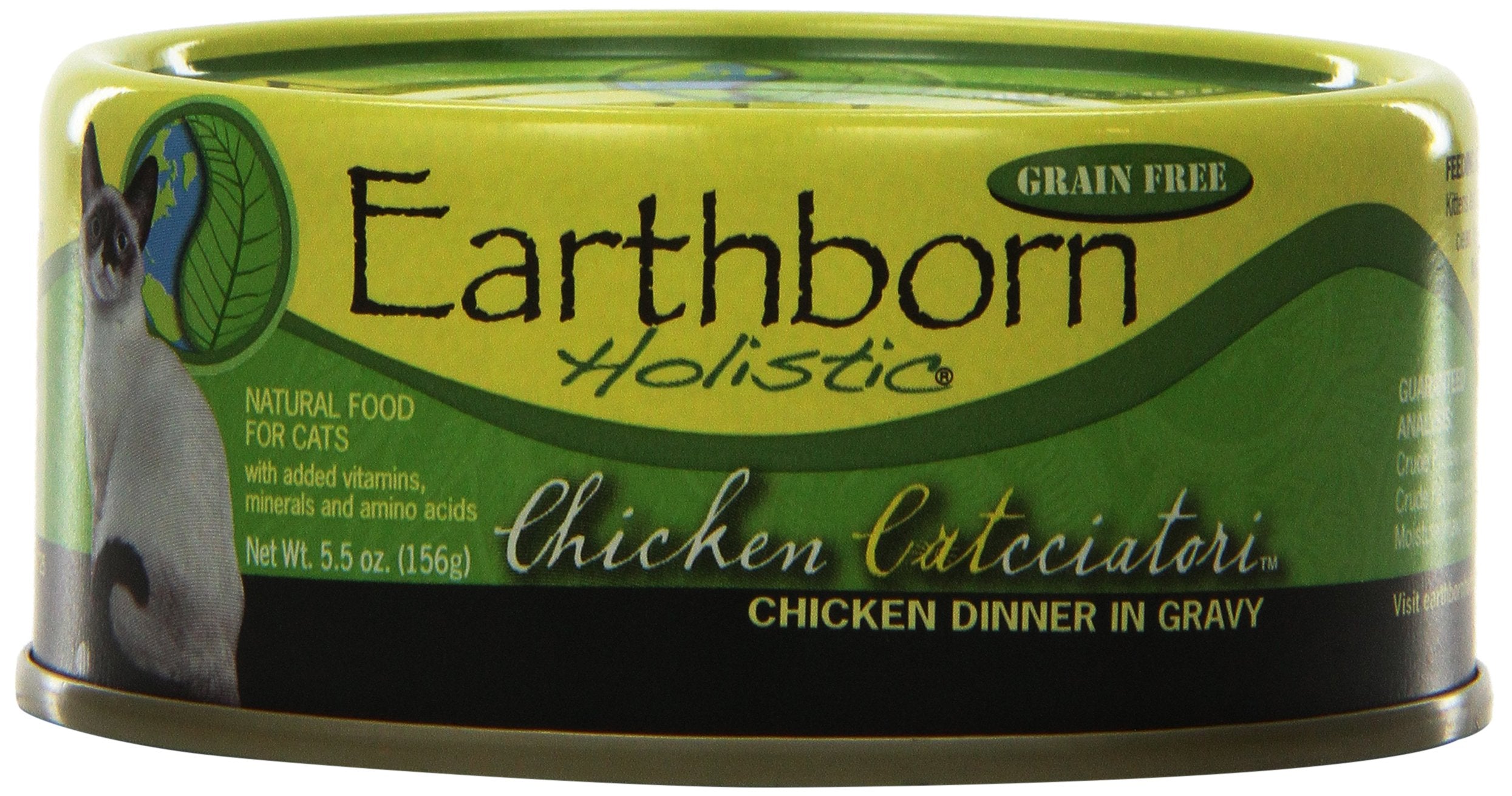 Earthborn Holistic Chicken Catcciatori Grain Free Canned Cat Food, 5.5 oz, Case of 24
