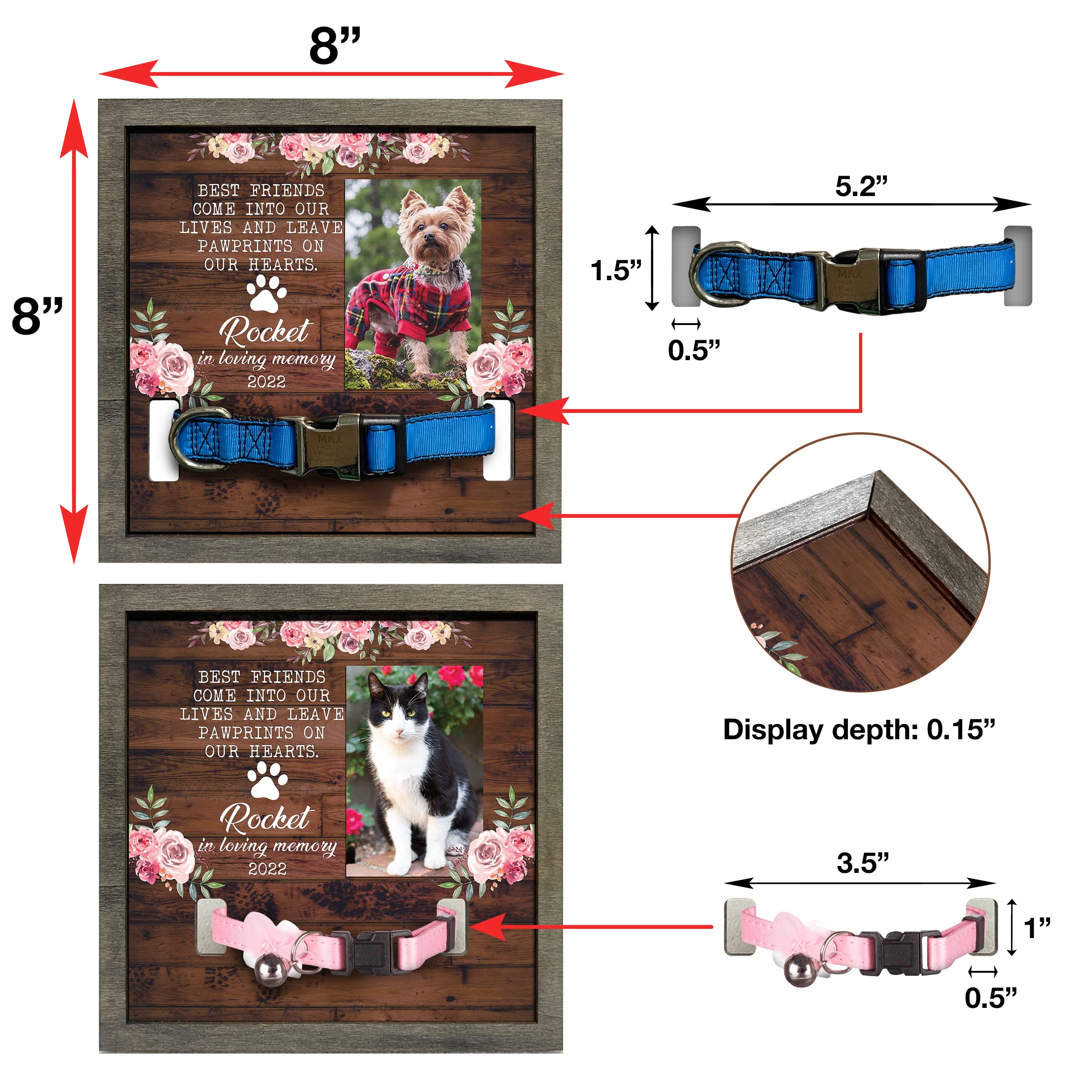 Bfigift Customized Pet Memorial Frame Wood Dog In Picture Deceased Pet Personalized Dog Remembrance Animal Passing Away Wood Gifts Puppy Picture Frames Gifts For Pet Owners Christmas Tabletop Plaque