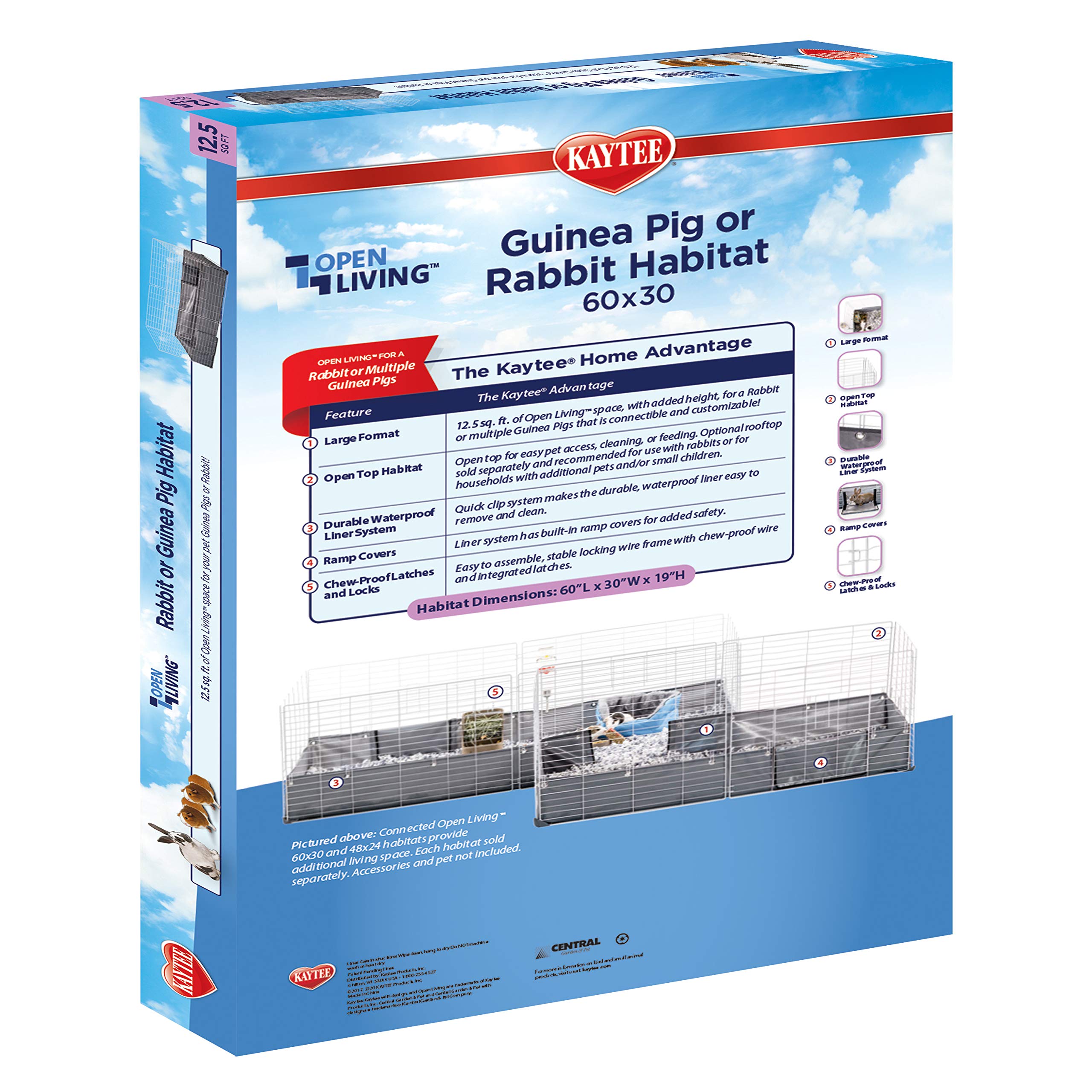 Kaytee Open Living Pet Guinea Pig Or Rabbit Habitat, 60' X 30'