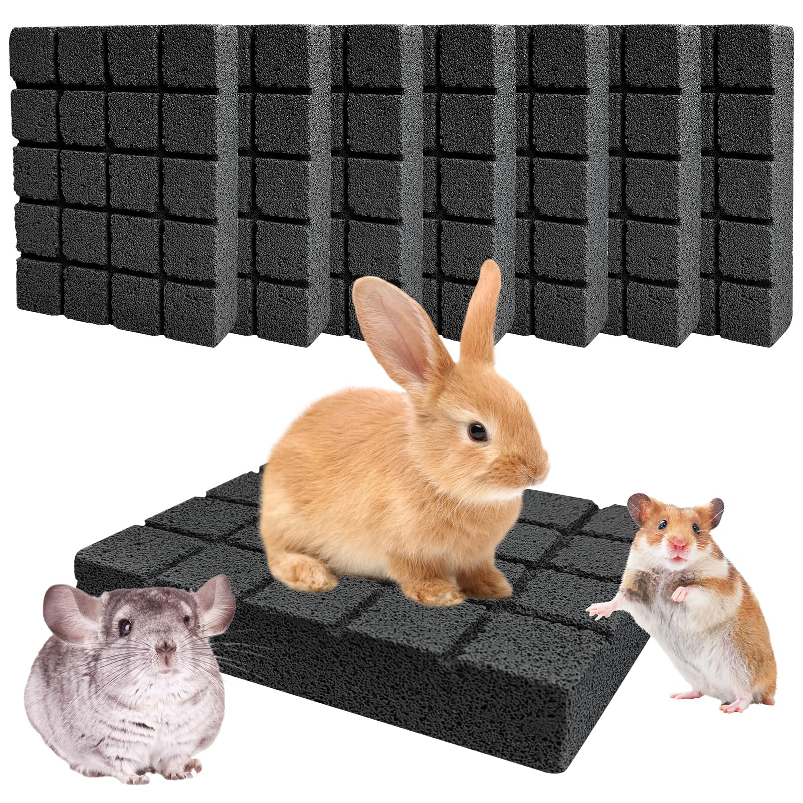 Hamiledyi 8Pcs Rabbit Scratching Pads Bunny Lava Grinding Claw Pads Small Animal Foot Pads Hamster Scratch Board Chew Toys For G