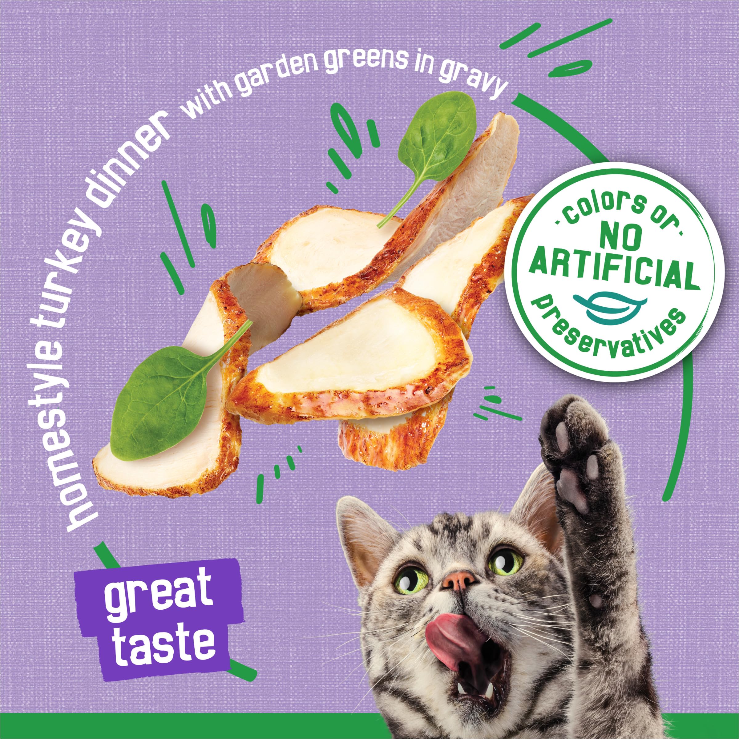 Purina Friskies Indoor Cat Food Meaty Bits Homestyle Turkey Dinner With Garden Greens in Gravy - 5.5 Ounce (Pack of 24)