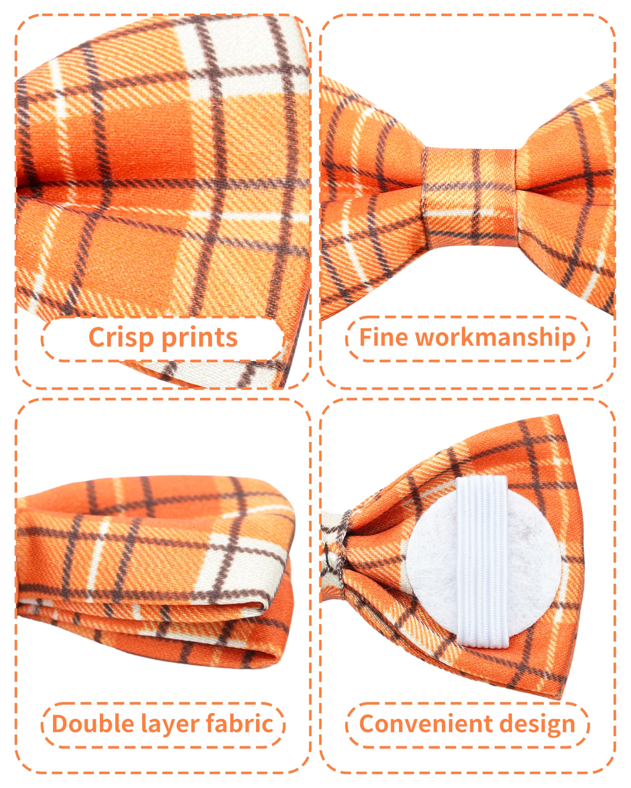 Pet Show 10 Pack Plaid Small Dog Bow Ties Sliding Collar Attachments Puppy Cats Classic Bowties For Medium Dogs Rainbow Bowknots